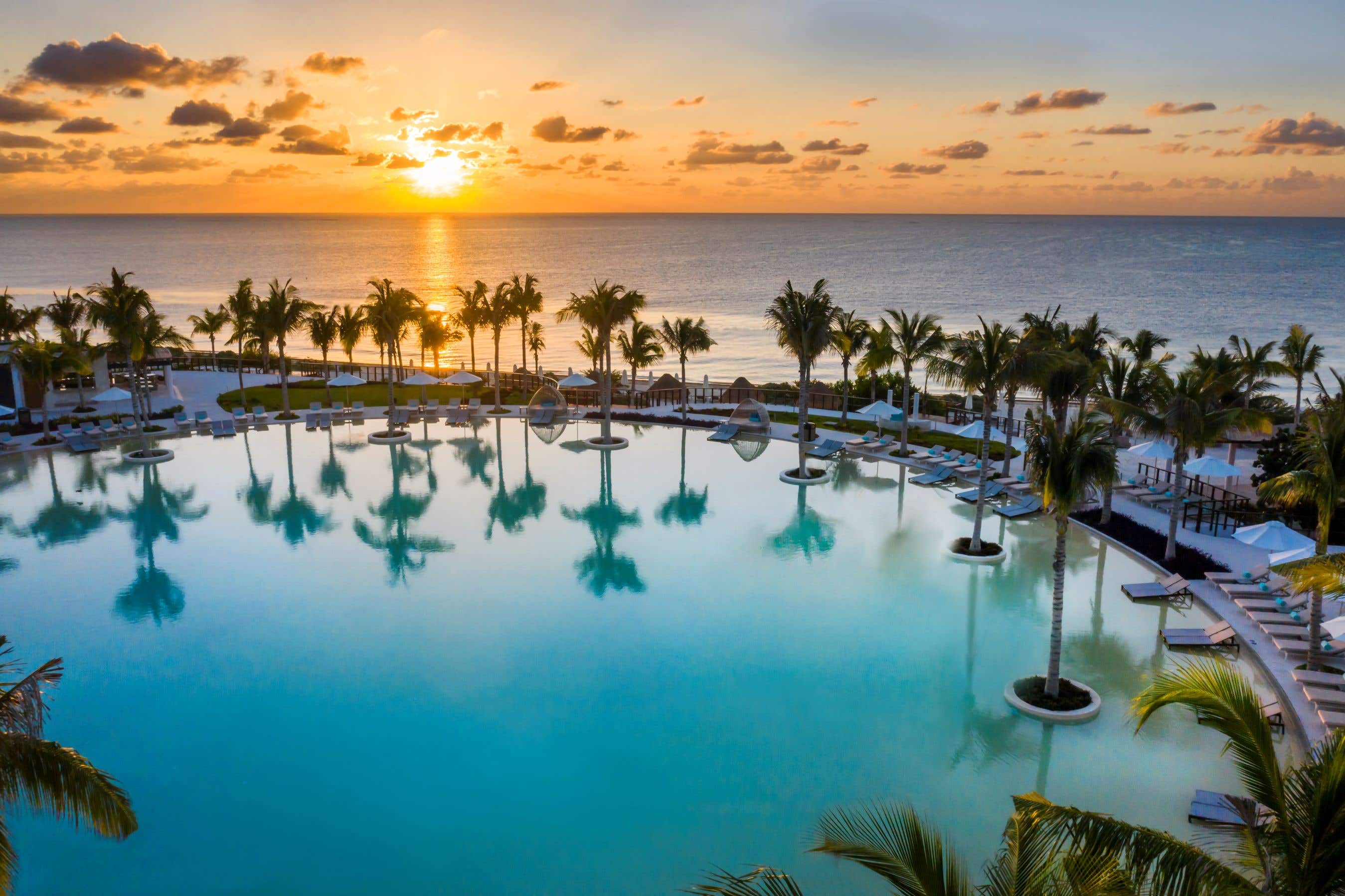 The peaceful lagoon pool at Haven Riviera