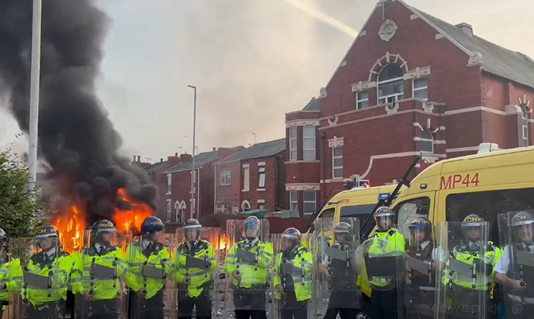 A protest occurred outside a mosque despite no evidence the suspect is Muslim (Pat Hurst/PA)