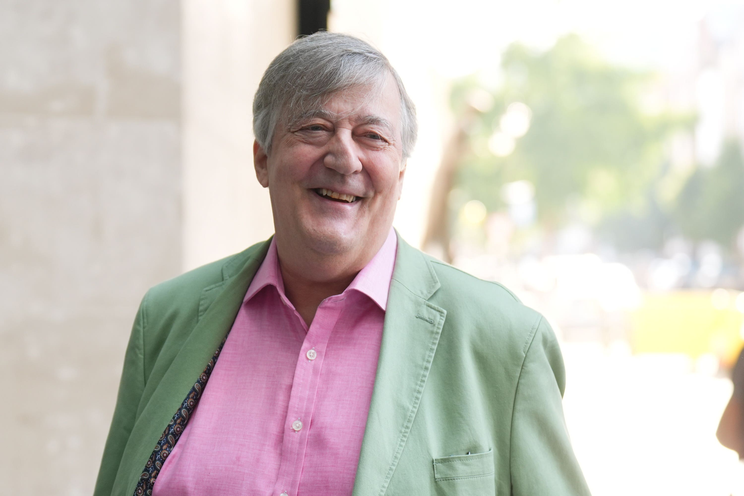 Stephen Fry at BBC Broadcasting House earlier this week as the actor teams up with the Blue Marine Foundation on the Seas the Day campaign (James Manning/PA)