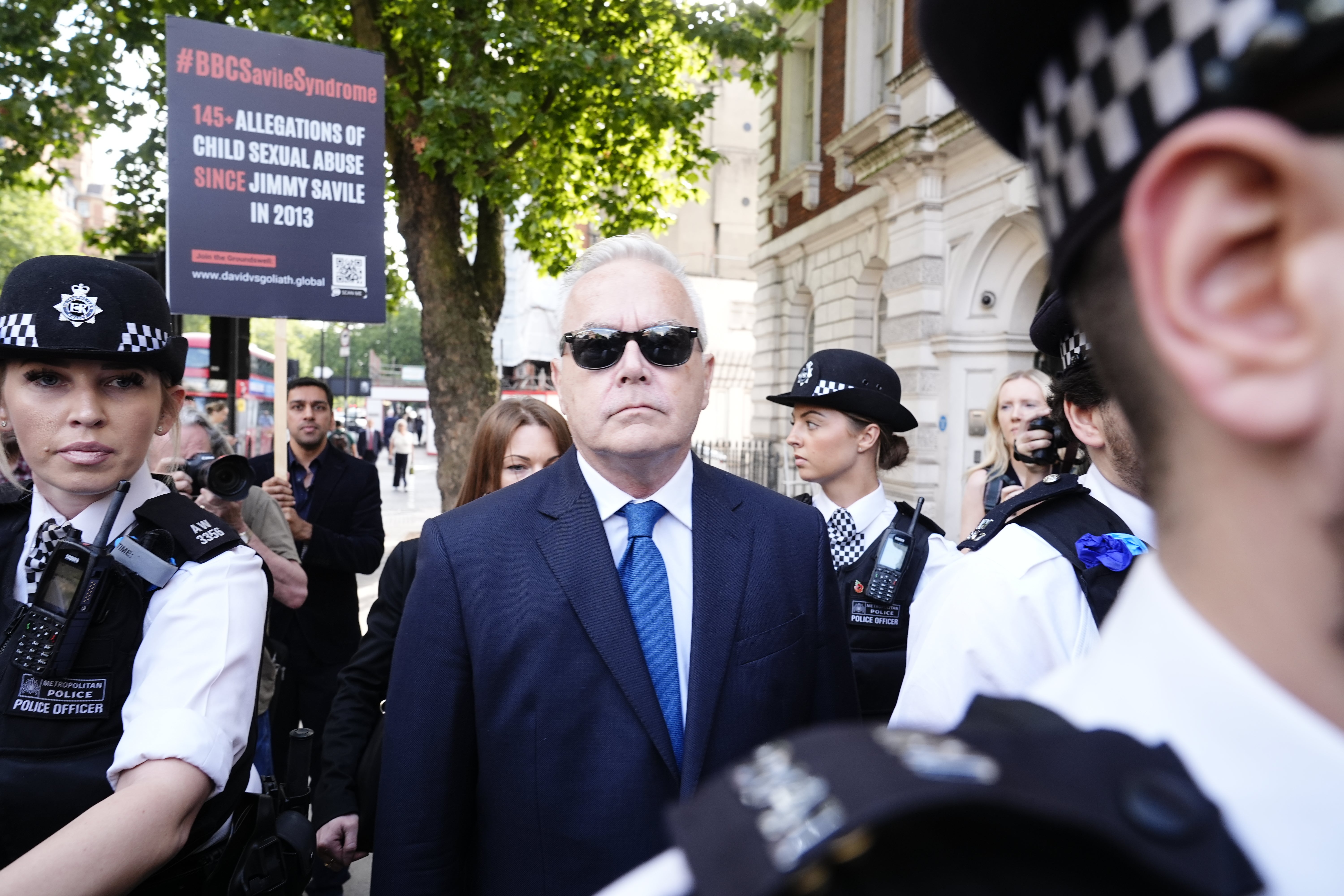 He was surrounded by journalists and photographers on Wednesday morning (Aaron Chown/PA)