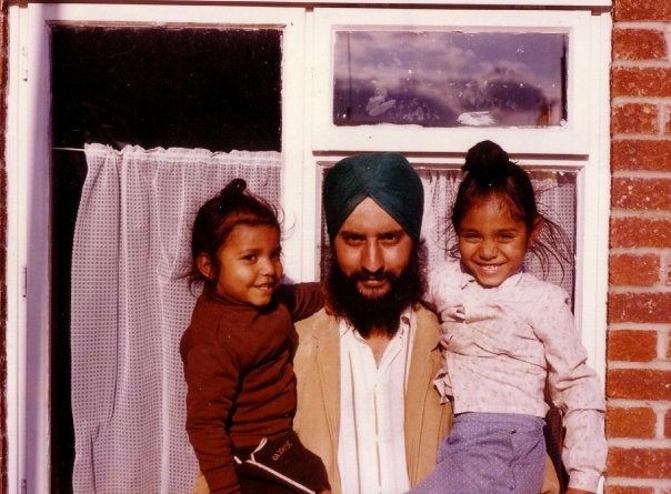 Danny and Bhadur as youngsters with their dad Jharmal