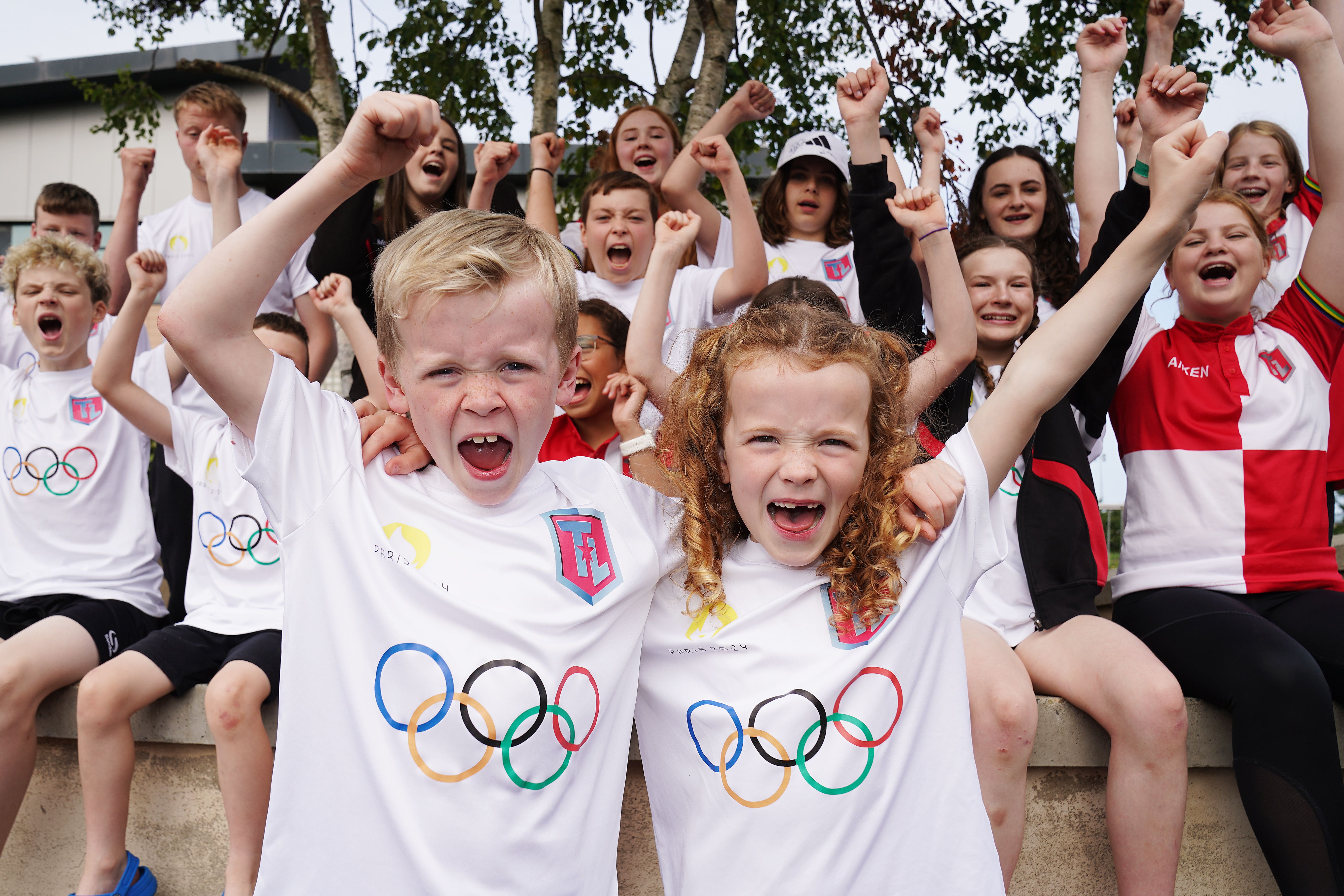 Young members of Larne Swimming Club Alex and his sister Aria (Brian Lawless/PA)