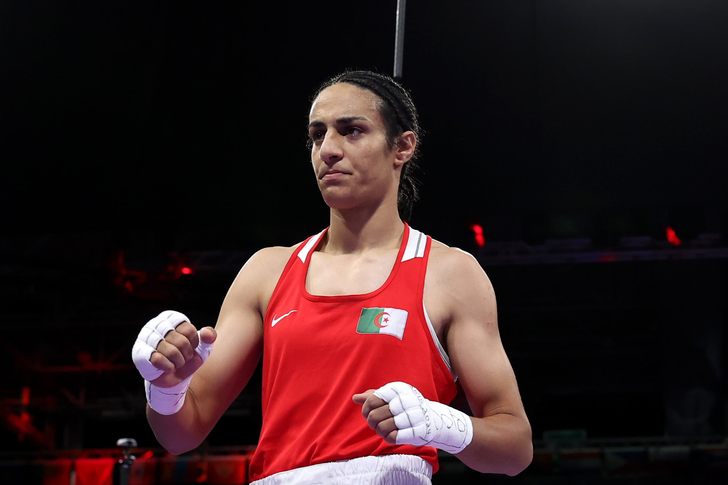 Imane Khelif after her win against Angela Carini