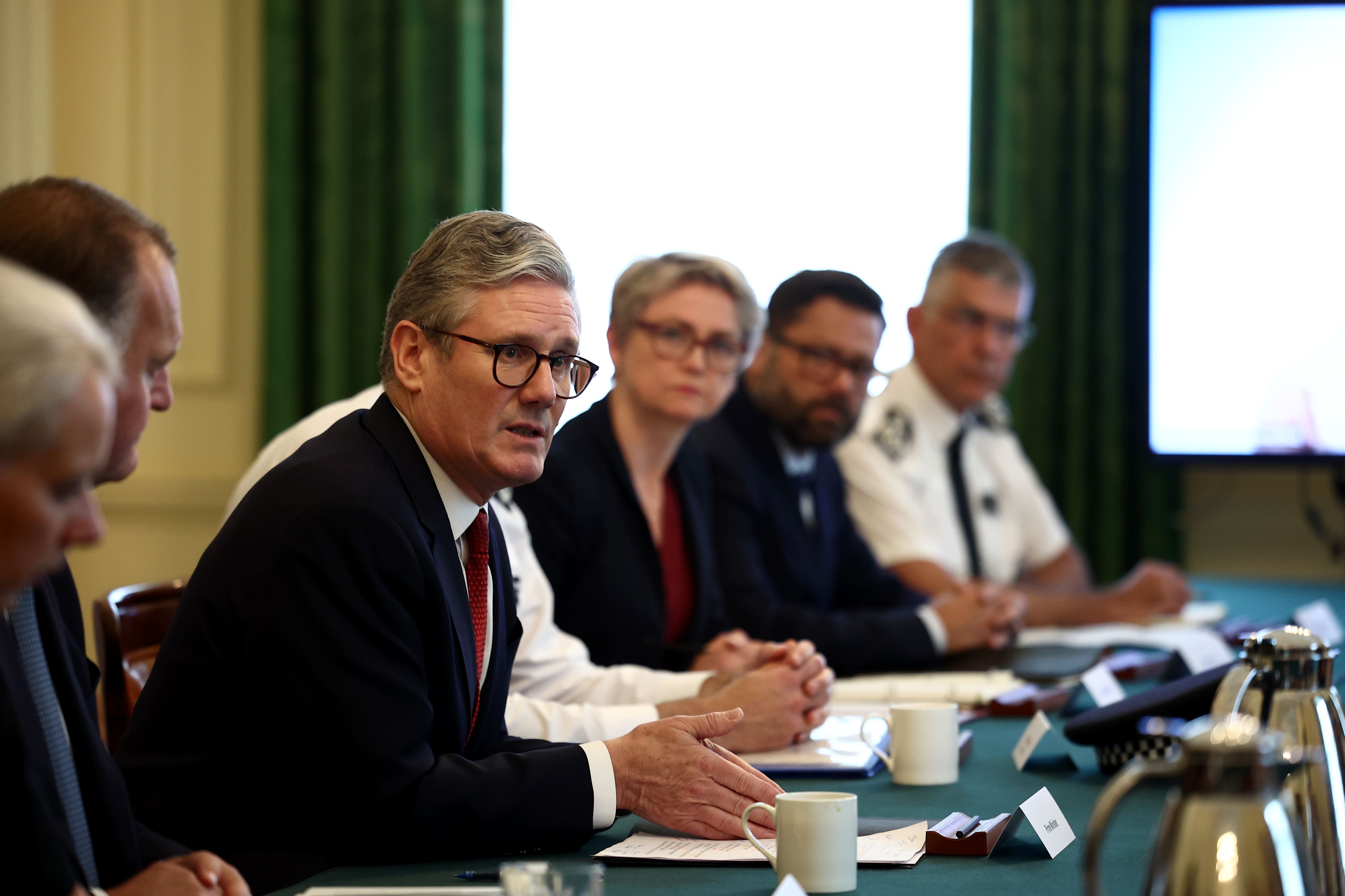 Prime Minister Sir Keir Starmer met senior police officer sat Downing Street (Henry Nicholls/PA)