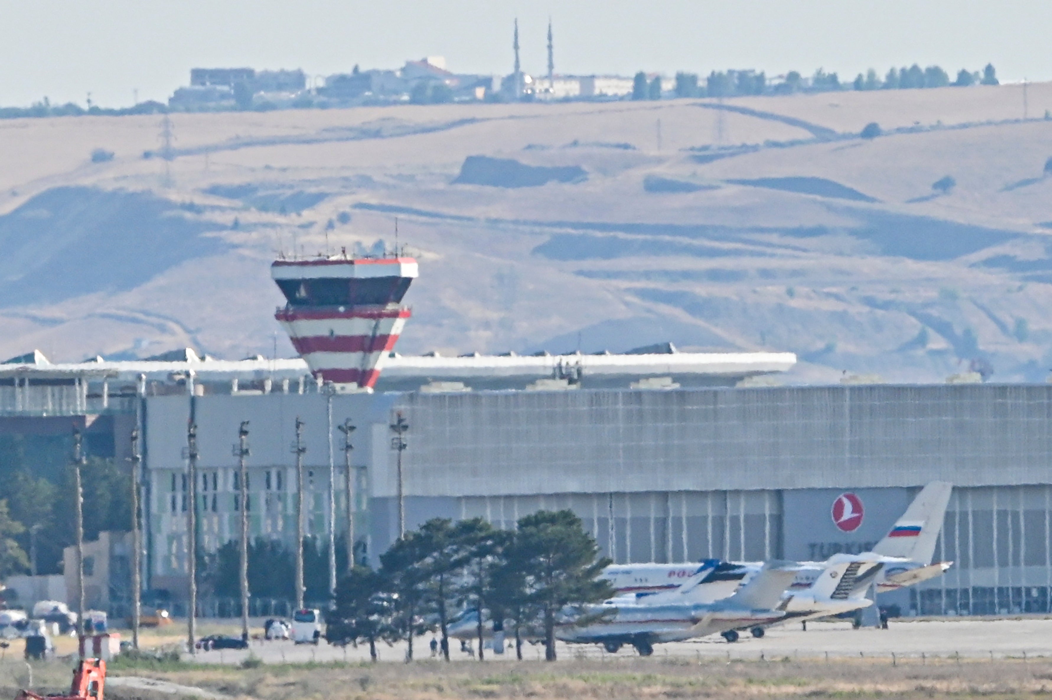 A view of the tarmac in Ankara, where Thursday’s prison swap took place