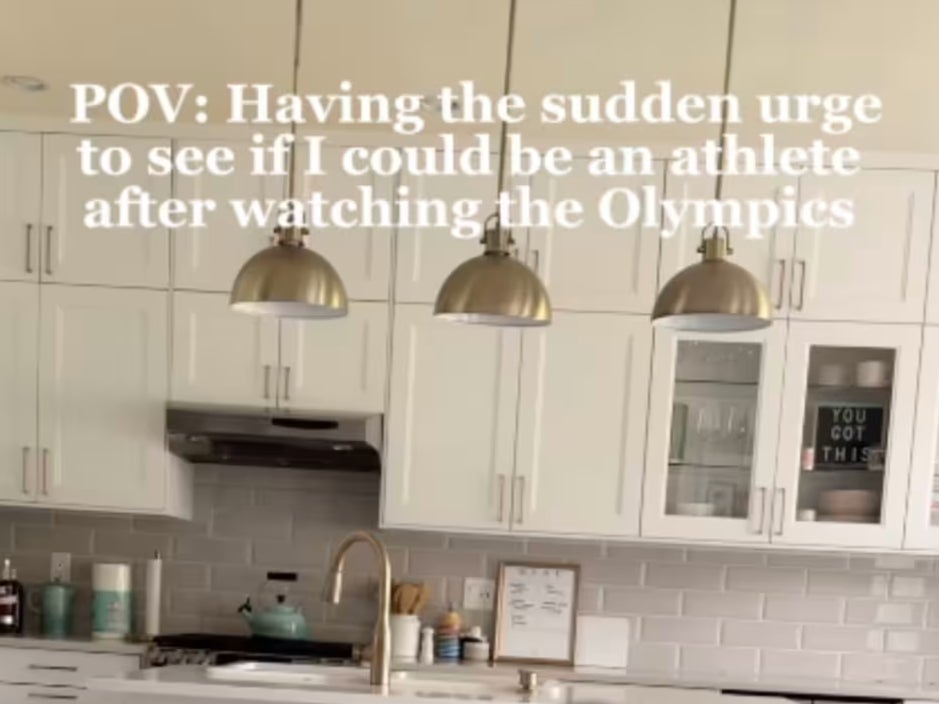 Breanne Allarie performs Olympic gymnast routine in her kitchen (Instagram/@breanneallarie)