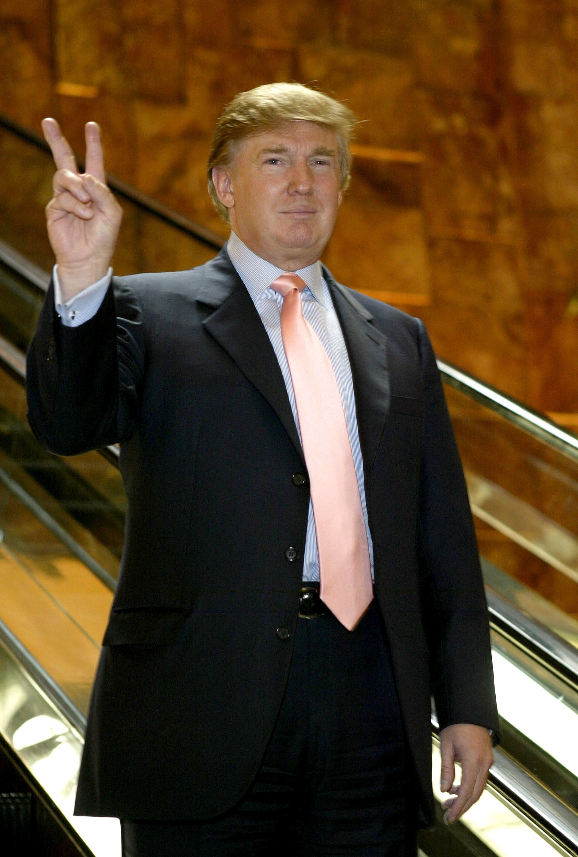 Trump arrives at the "Apprentice" casting call at Trump Towers in 2004