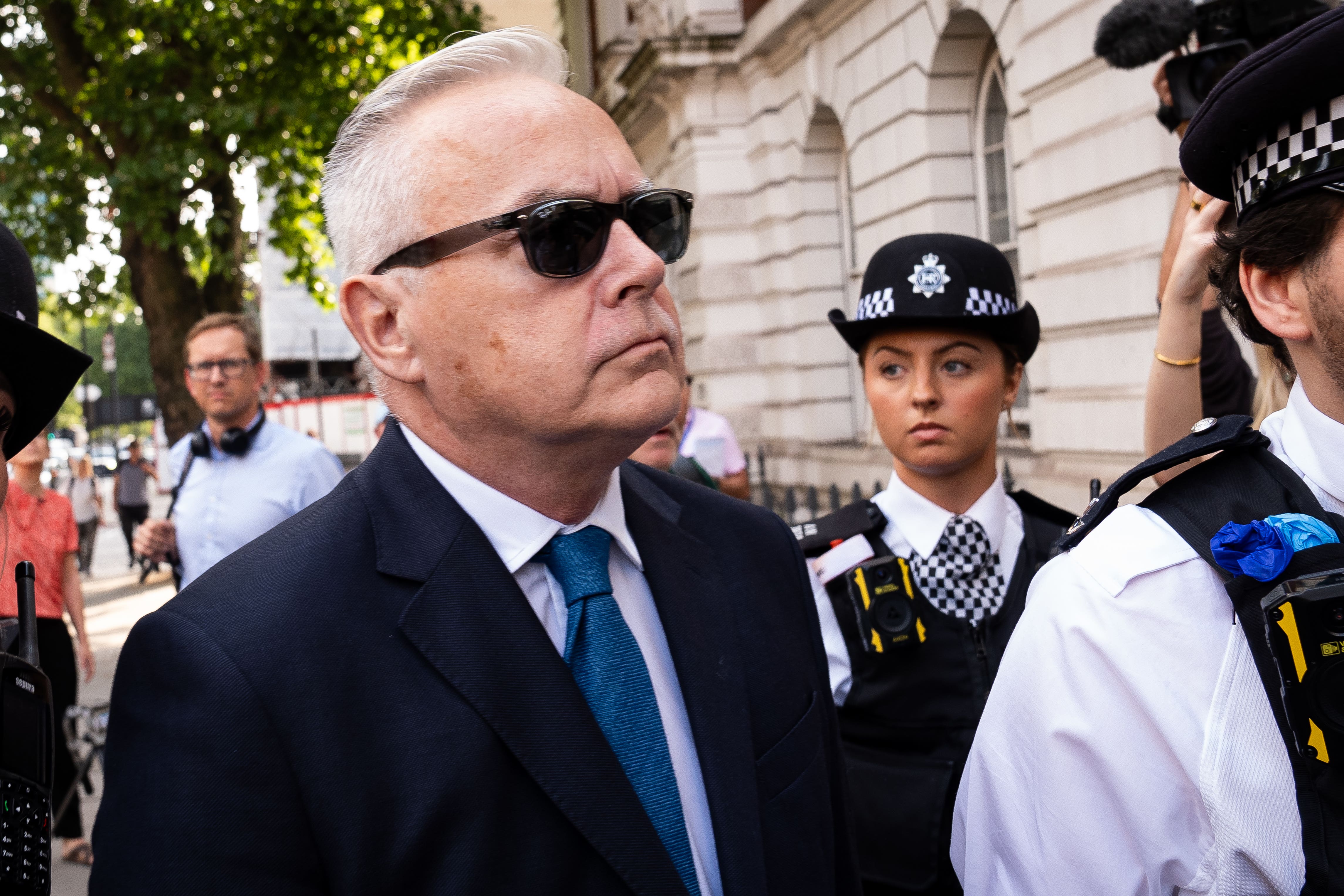 Former BBC broadcaster Huw Edwards arriving at Westminster Magistrates’ Court (Aaron Chown/PA)