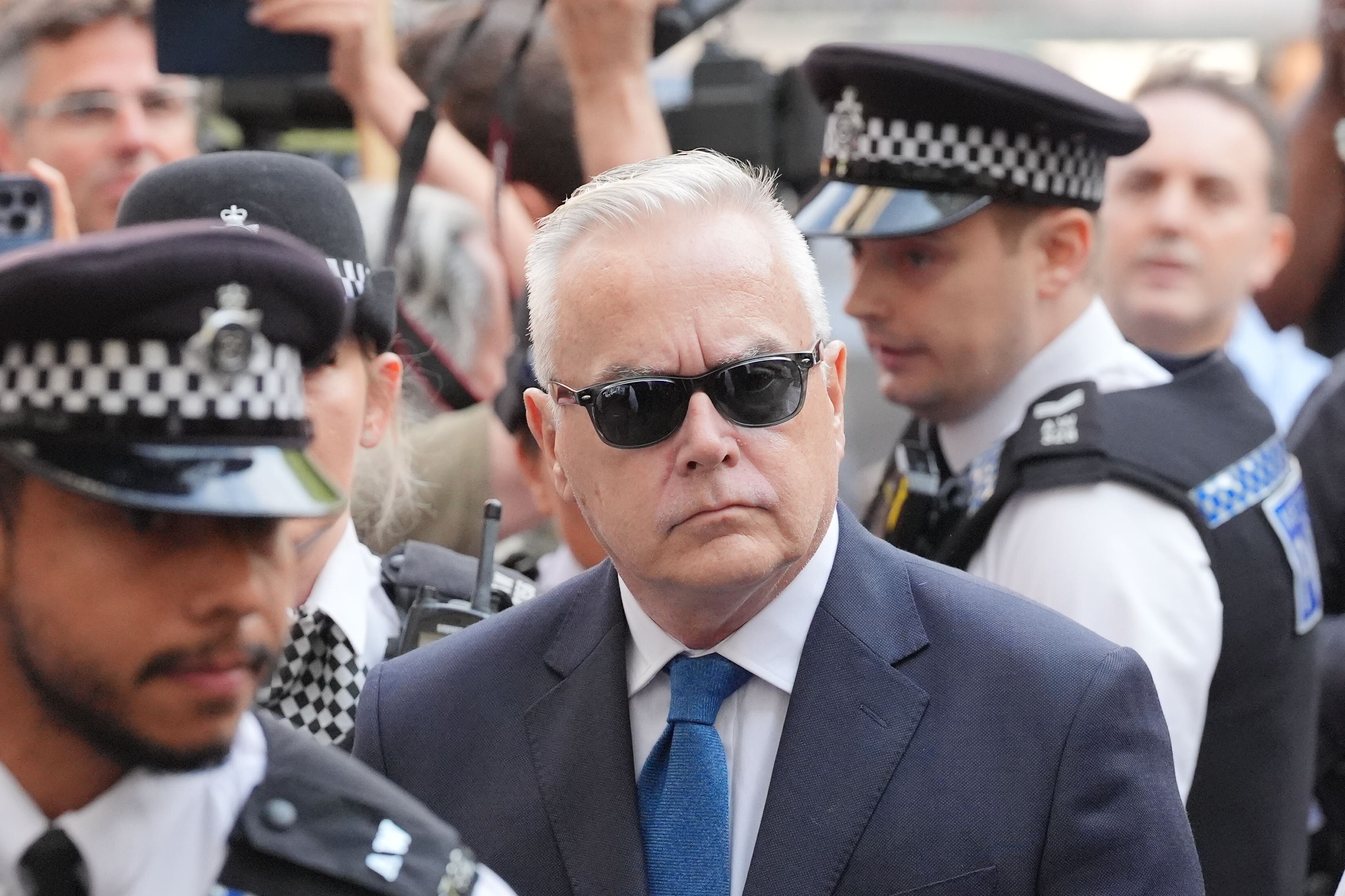 Former BBC broadcaster Huw Edwards arriving at court on Wednesday