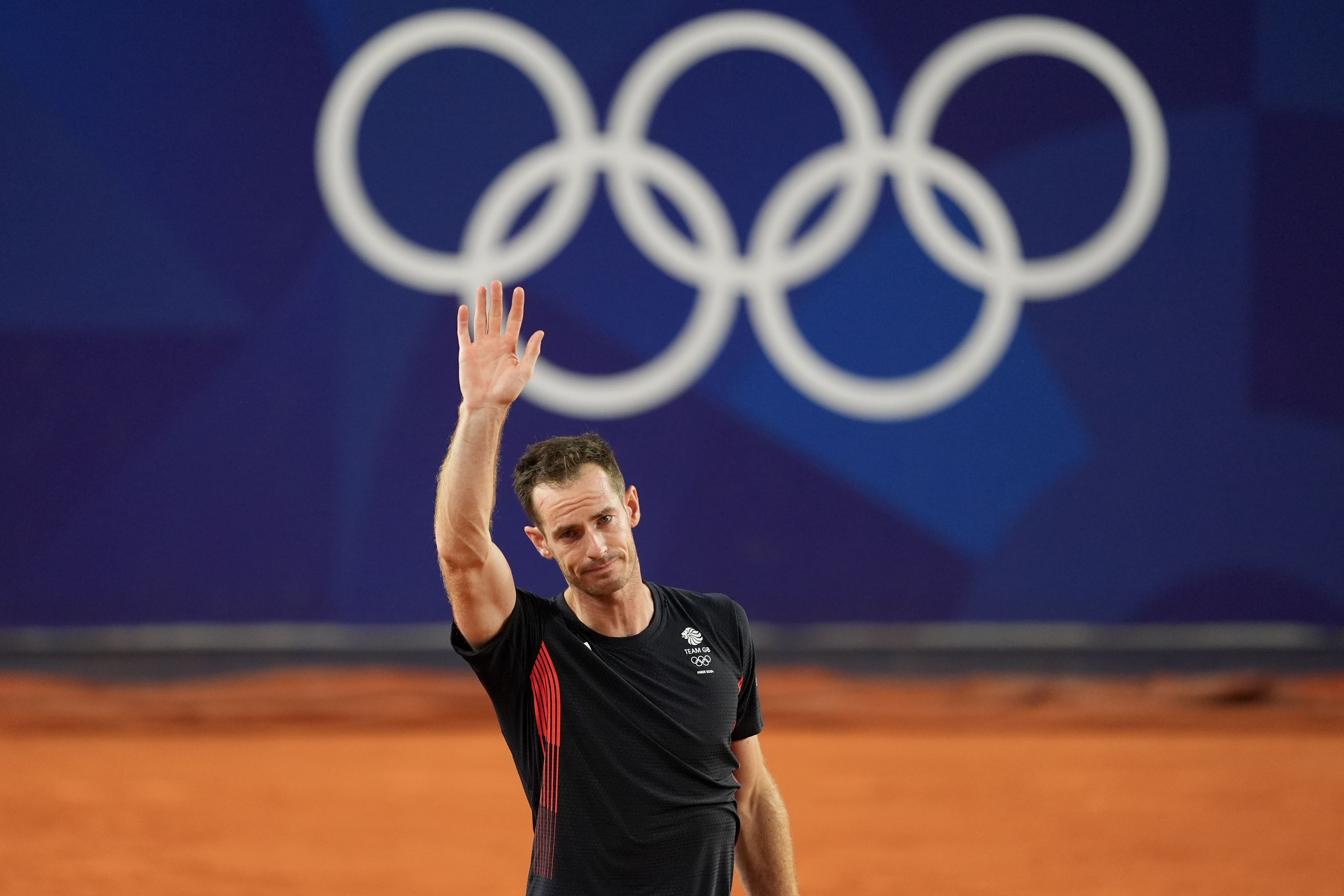 Great Britain’s Andy Murray salutes the fans after his final match