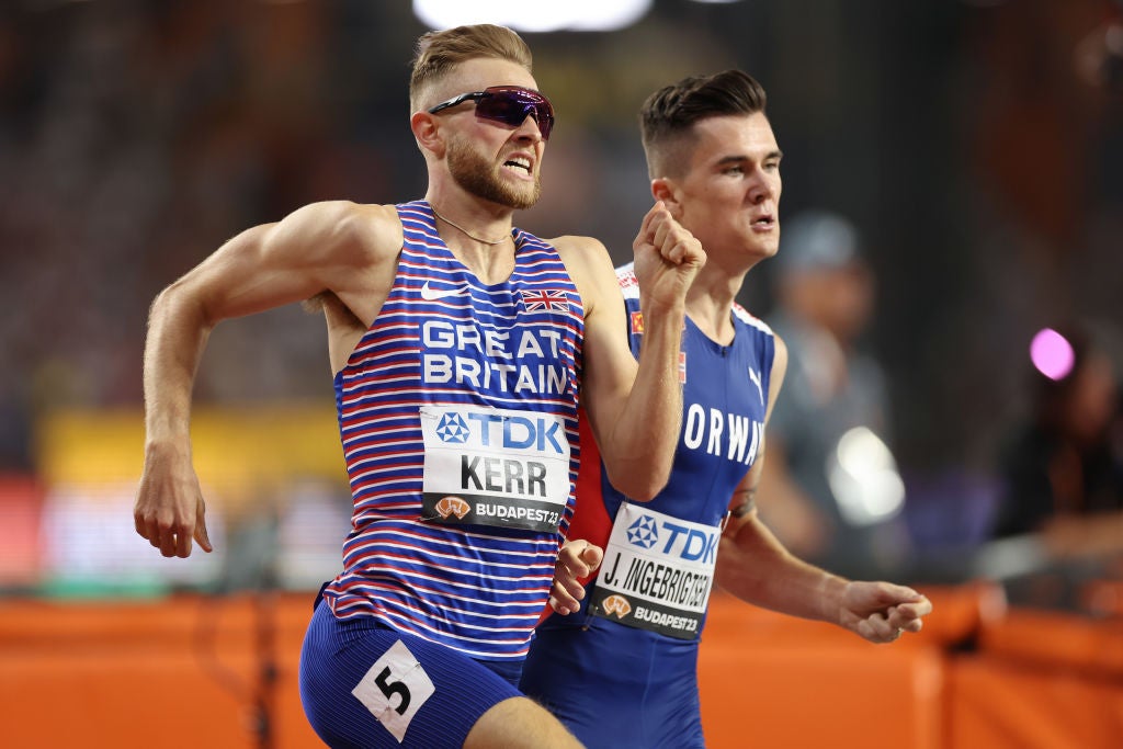 Kerr beat Ingebrigtsen on the final straight to win 1500m World Championship gold last year