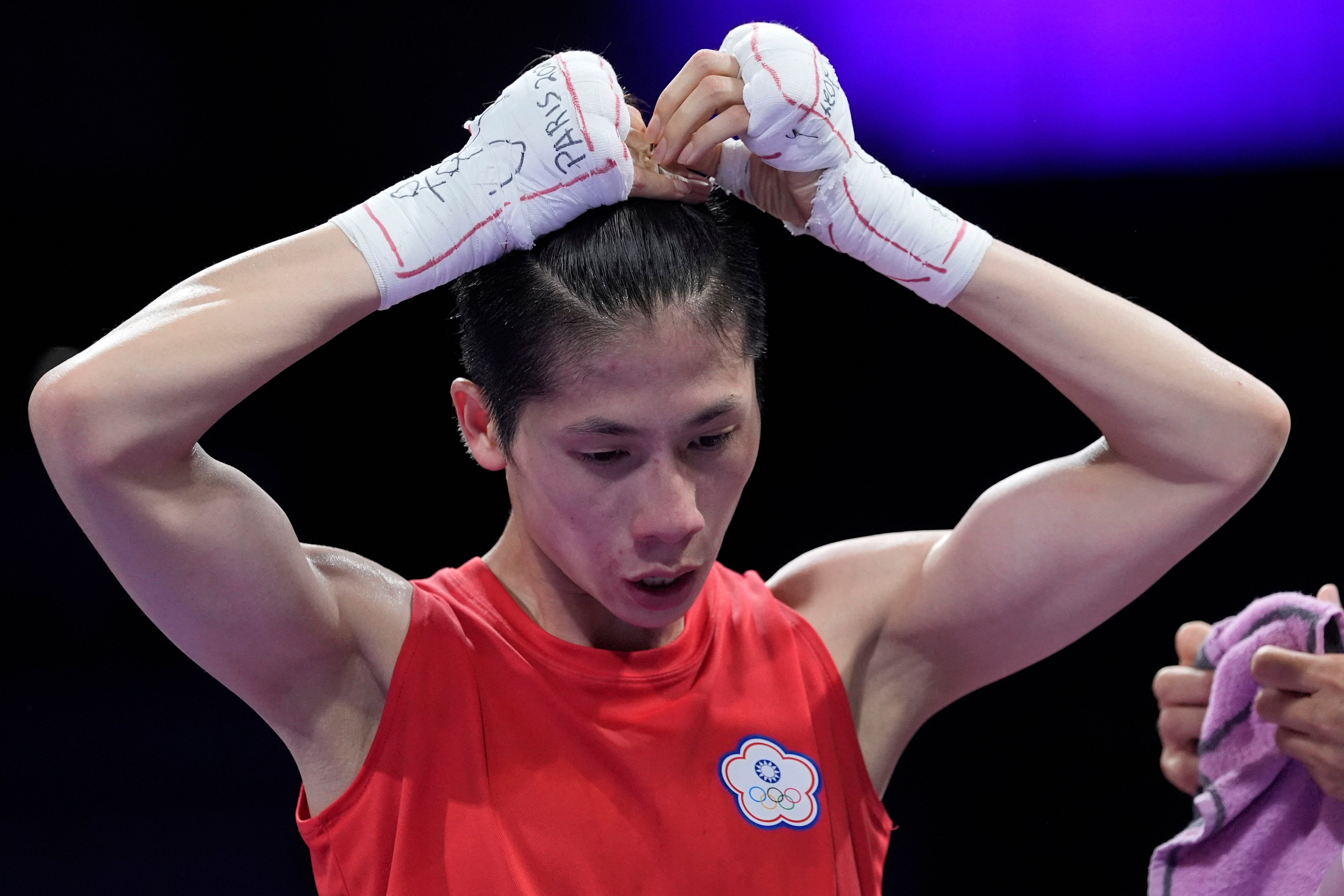 Taiwan’s Lin after fighting Uzbekistan’s Sitora Turdibekova