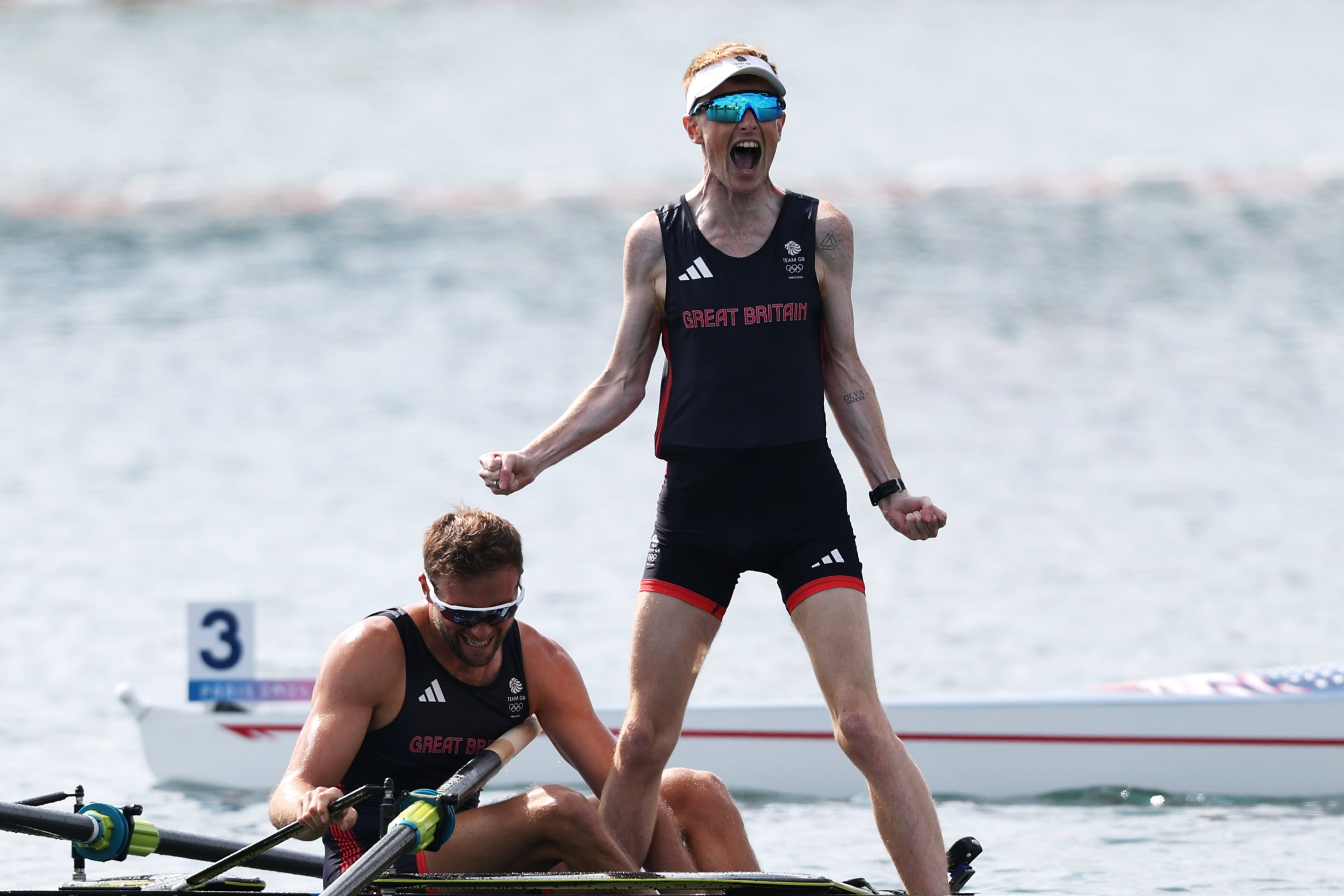 Team GB celebrated a stunning men’s eight victory