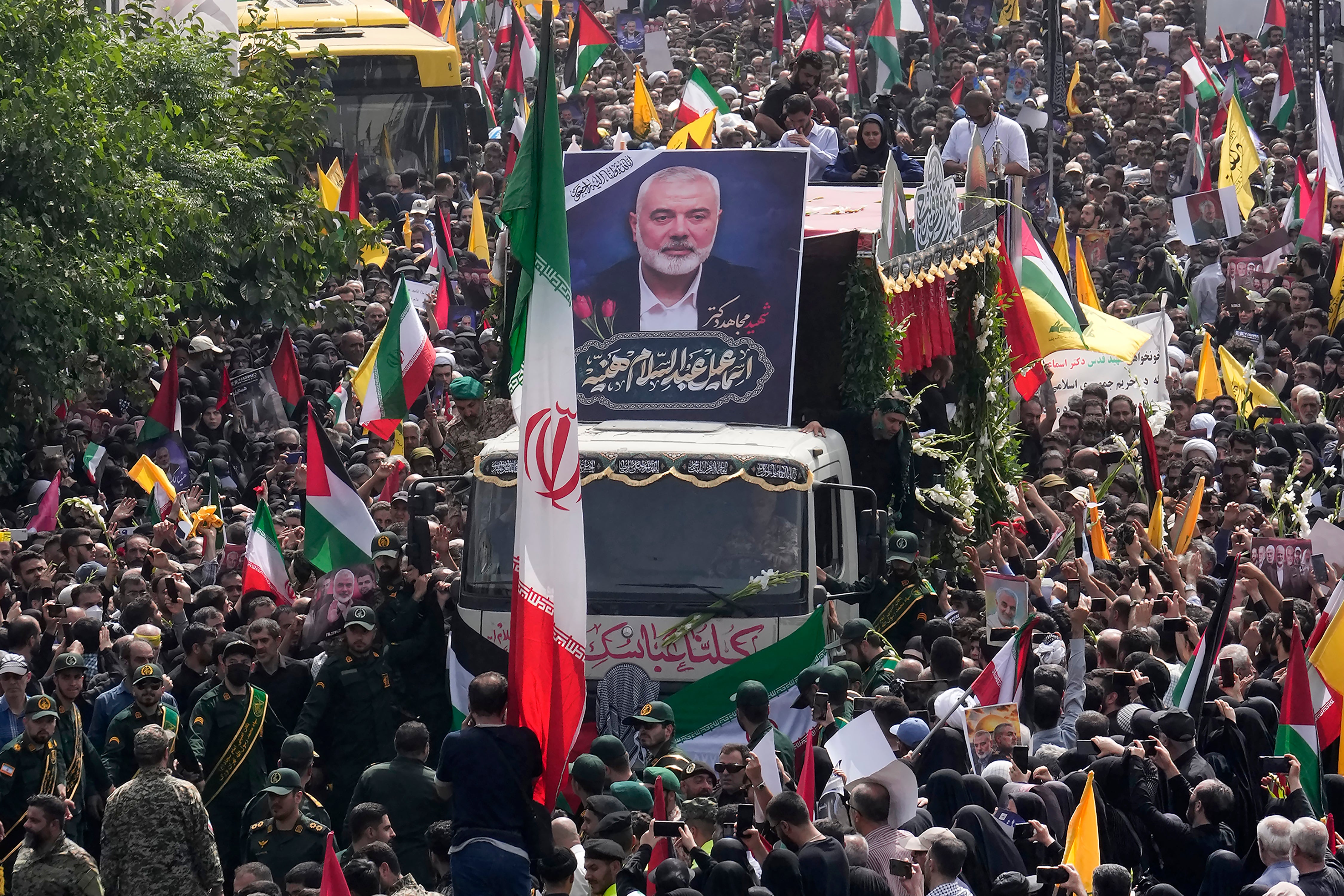 Thousands of Iranians took to the streets to mourn the death of Ismail Haniyeh this week