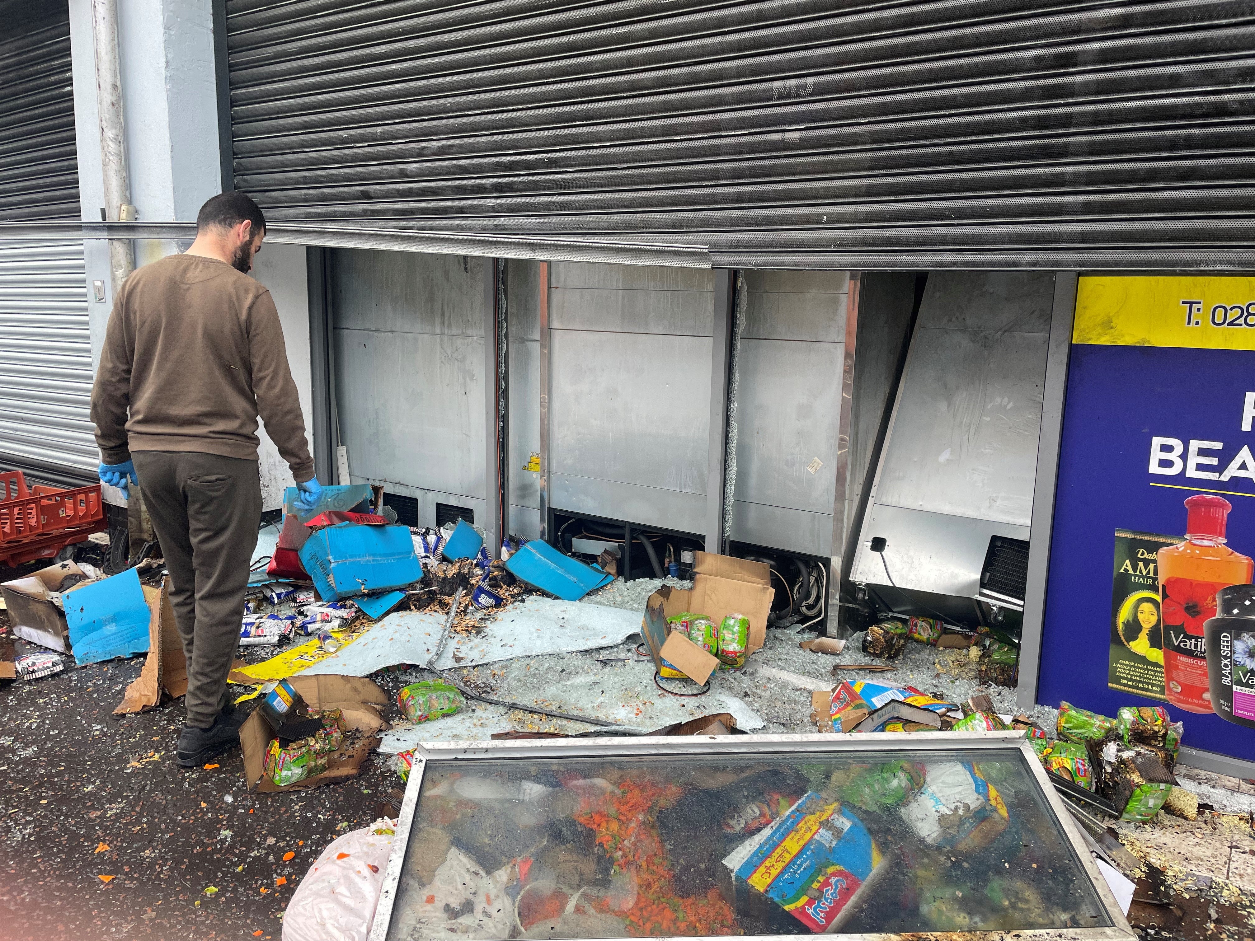 A supermarket manager said his store was reduced to ashes