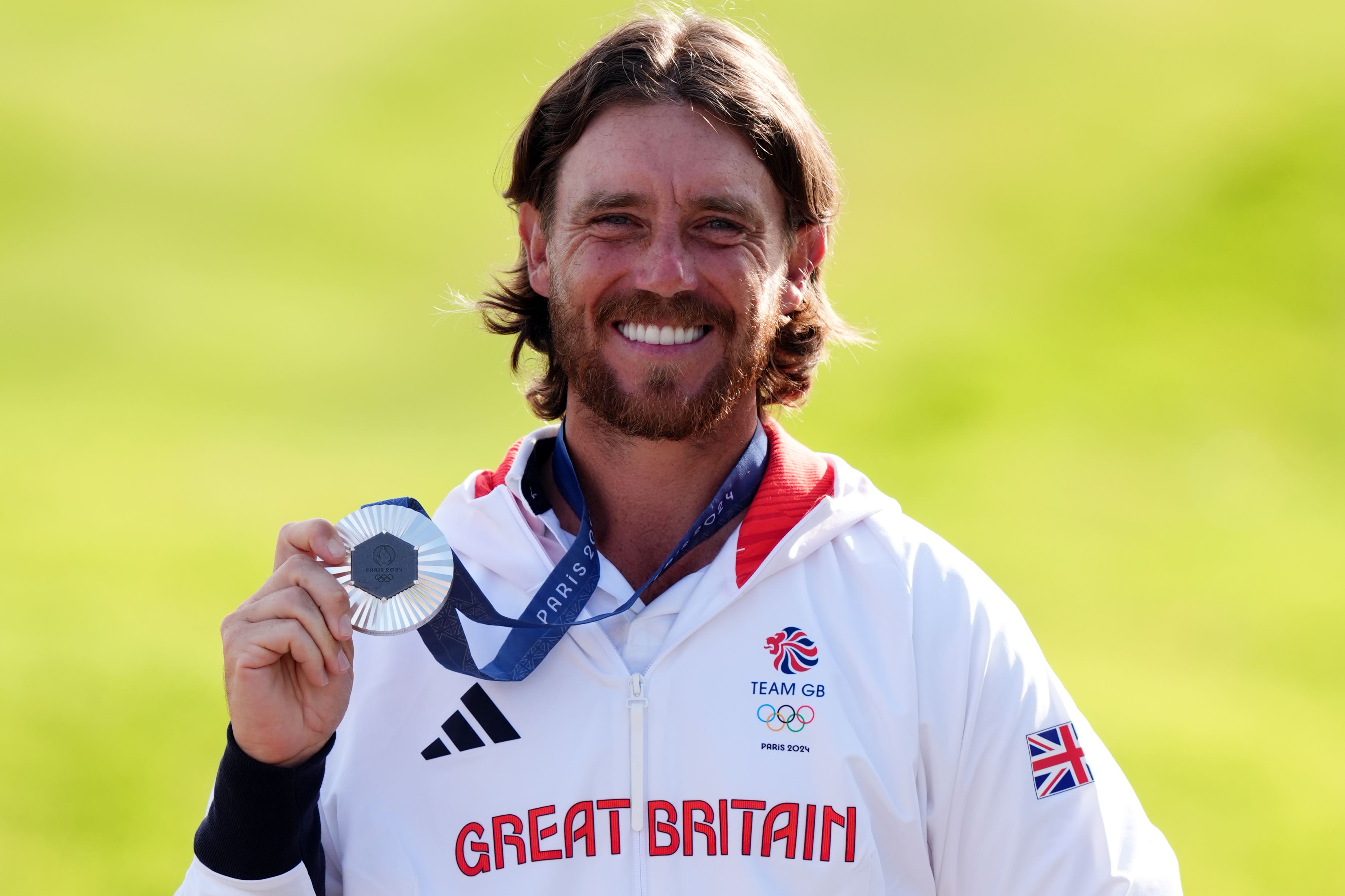 Great Britain’s Tommy Fleetwood with his silver medal (John Walton, PA)