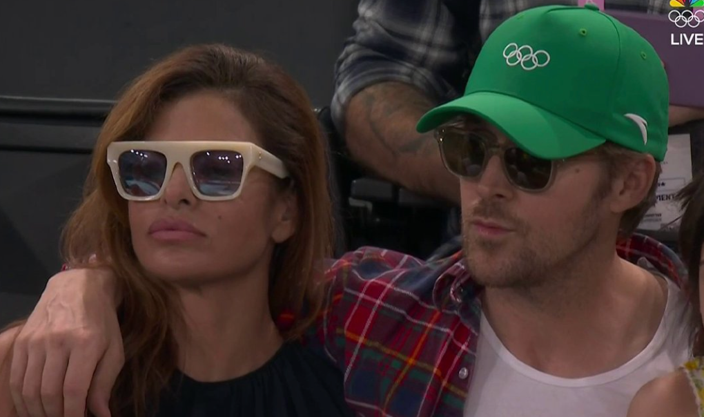 Eva Mendes and Ryan Gosling make rare appaerance at the women’s uneven bar final on August 4 during the Paris 2024 Olympics