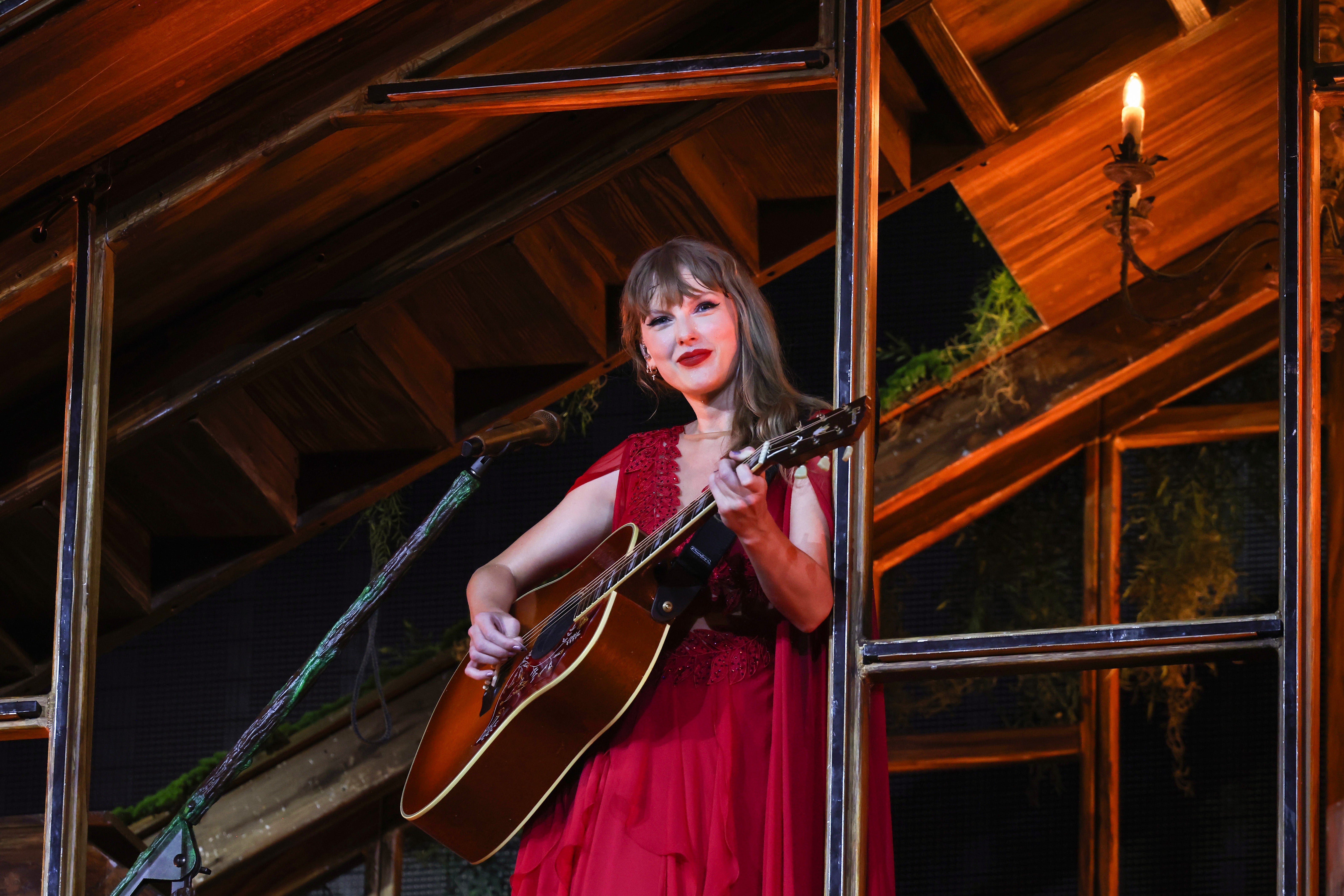 Taylor Swift performs onstage during Eras Tour at Johan Cruijff Arena in Amsterdam on July 5