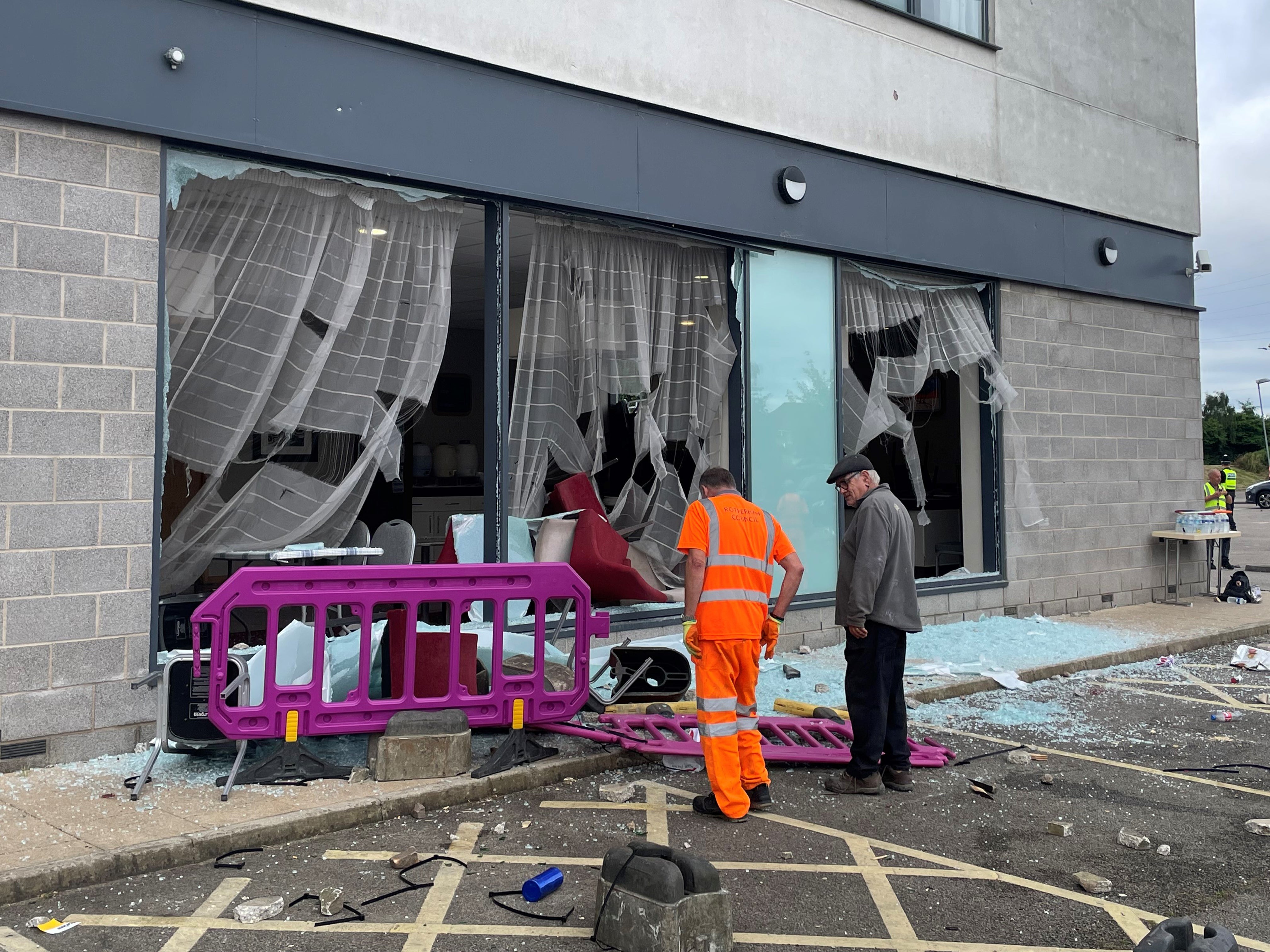 Damage at the Holiday Inn Express in Rotherham