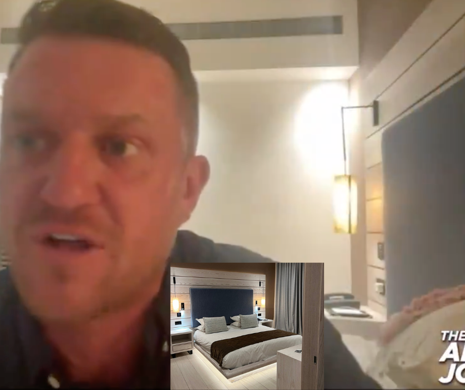 Tommy Robinson’s hotel room matches that of a high-end resort