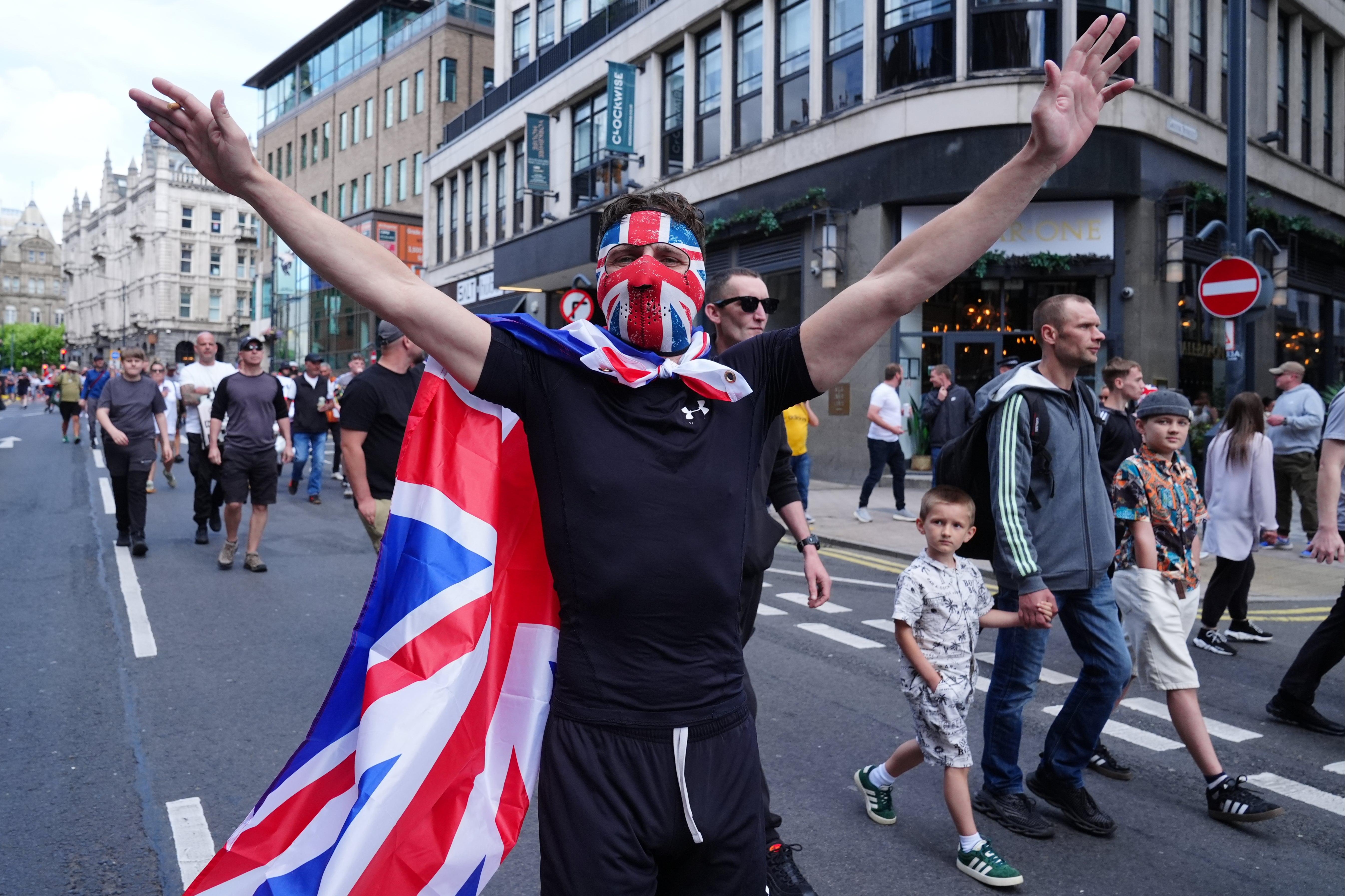 Far-right thugs have taken to the streets, taking their children along to the riots