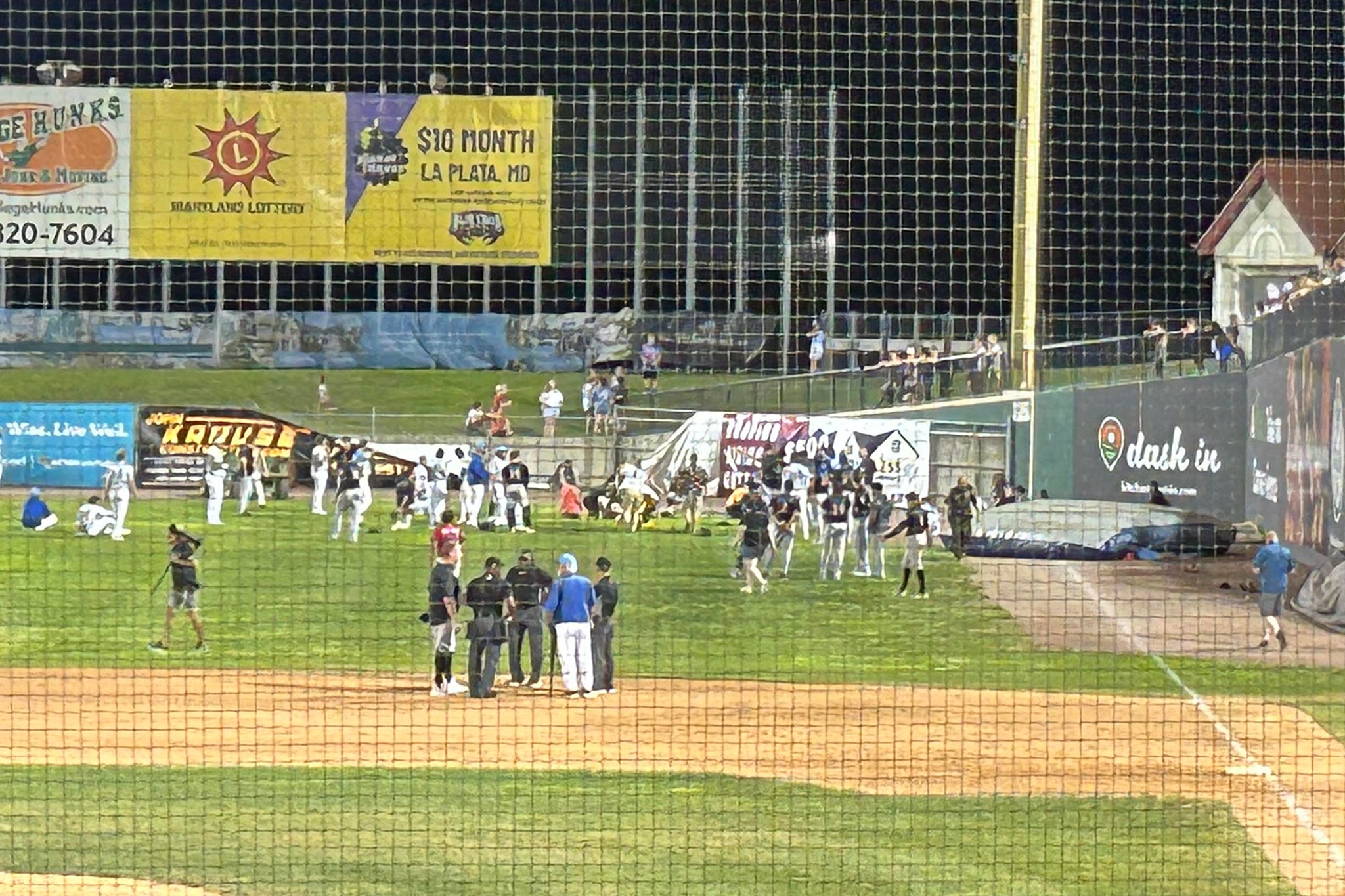 Play was abandoned after the shock incident