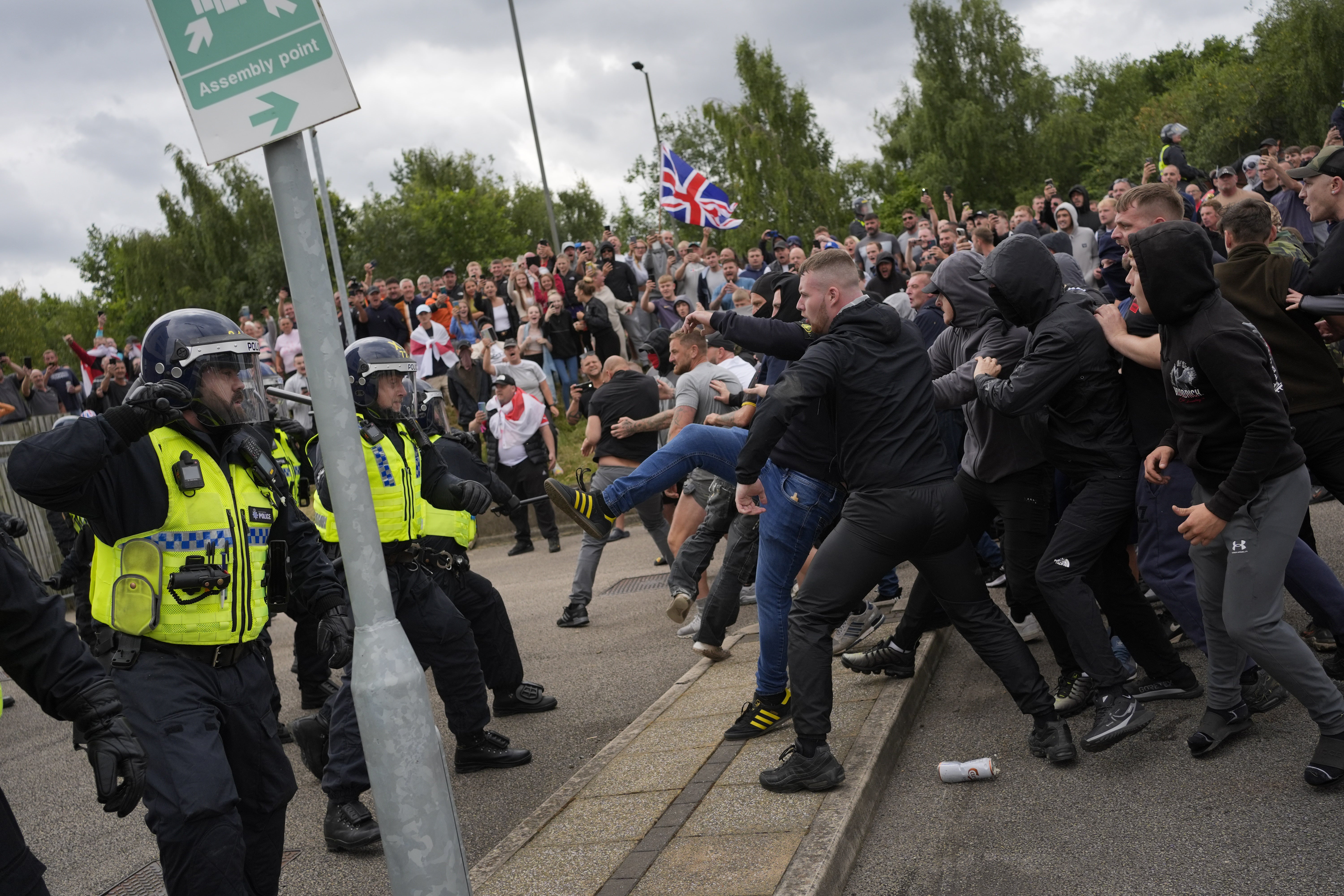 Mr Turner said the experience was ‘pretty frightening’ for both asylum seekers and counter-protesters