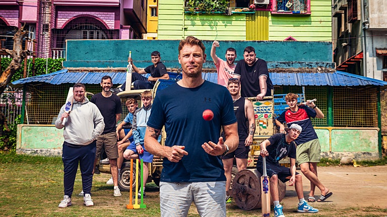 Flintoff and a cast of young cricketers are featured in ‘Field Of Dreams On Tour’