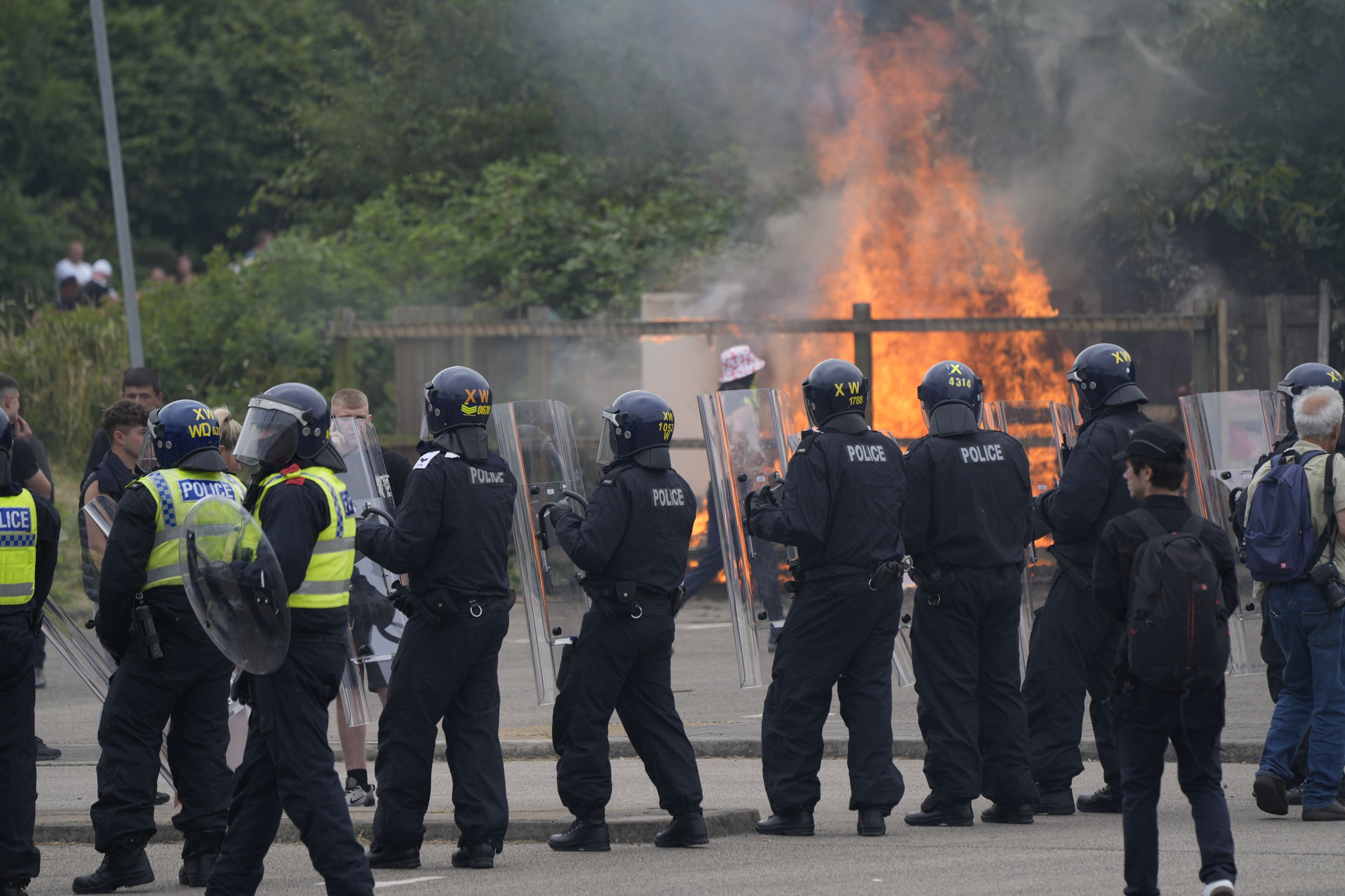 A mob attacked a Holiday Inn Express housing asylum seekers in Rotherham on Sunday (Danny Lawson/PA)