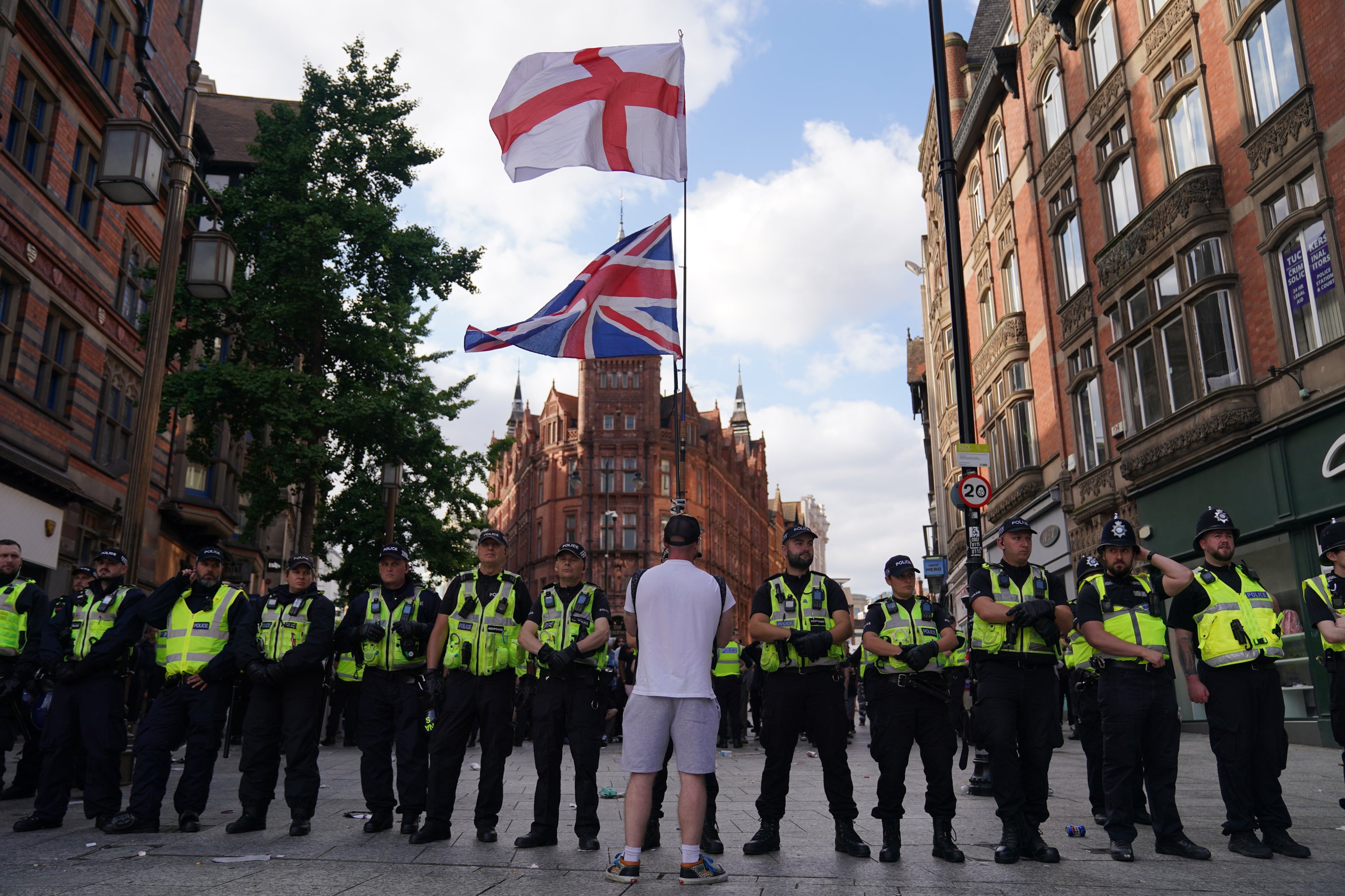 Nottinghamshire Police arrested 15 people at a protest in the city’s Old Market Square