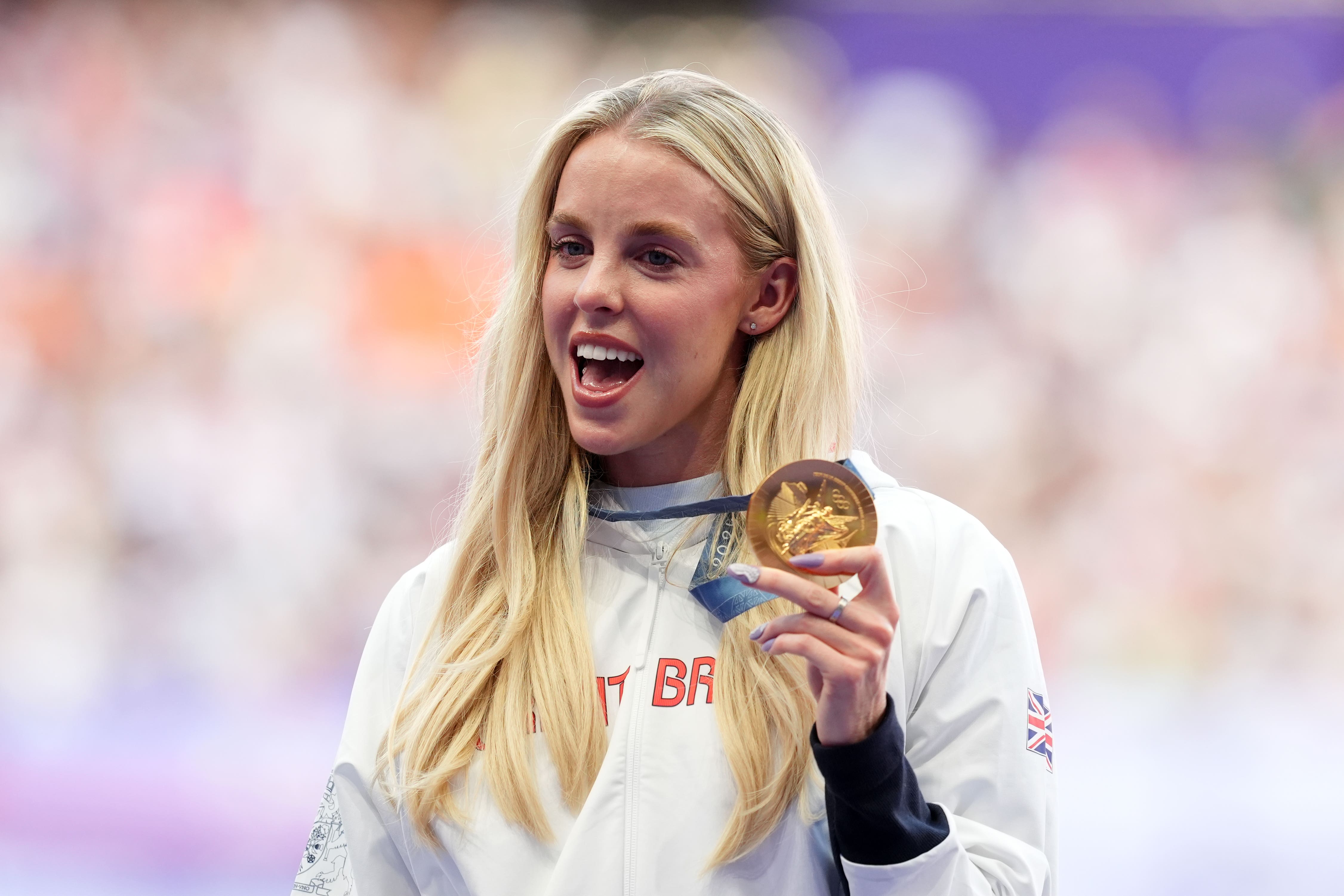 Keely Hodgkinson with her gold medal (Martin Rickett, PA)