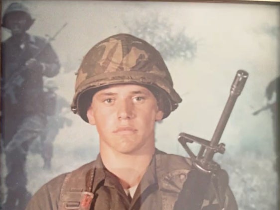 A photo of Tim Walz during his early days in the National Guard