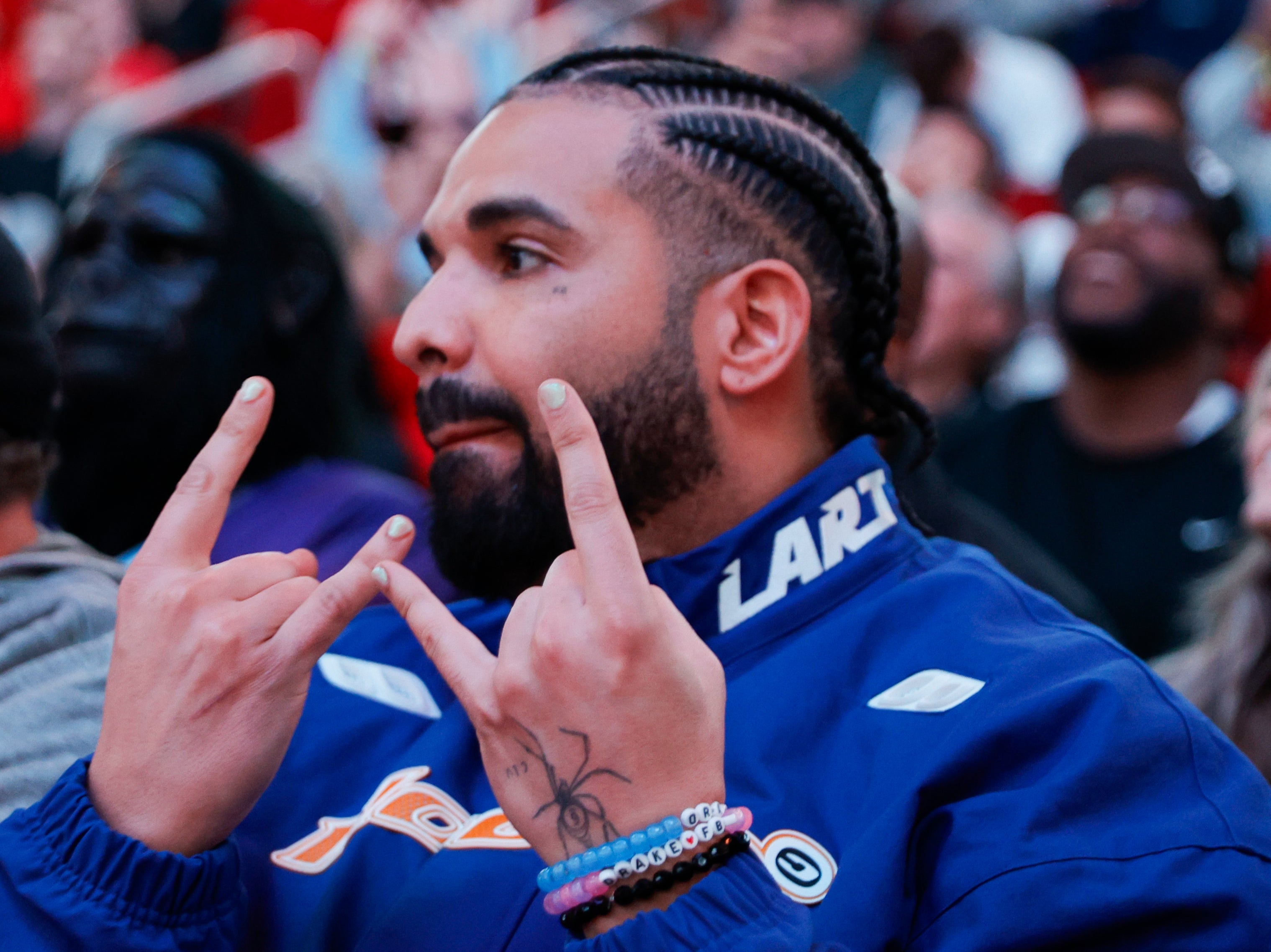 Rappe Drake attends a game between the Houston Rockets and the Cleveland Cavaliers at Toyota Center on March 16, 2024 .