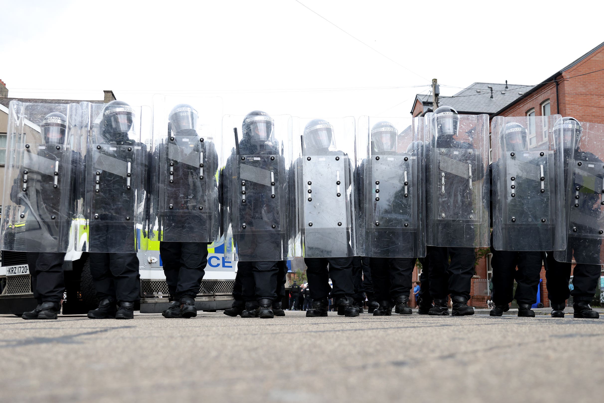 Riot police are expected to be on standby for the foreseeable following the disorder across the country (Peter Morrison/PA)