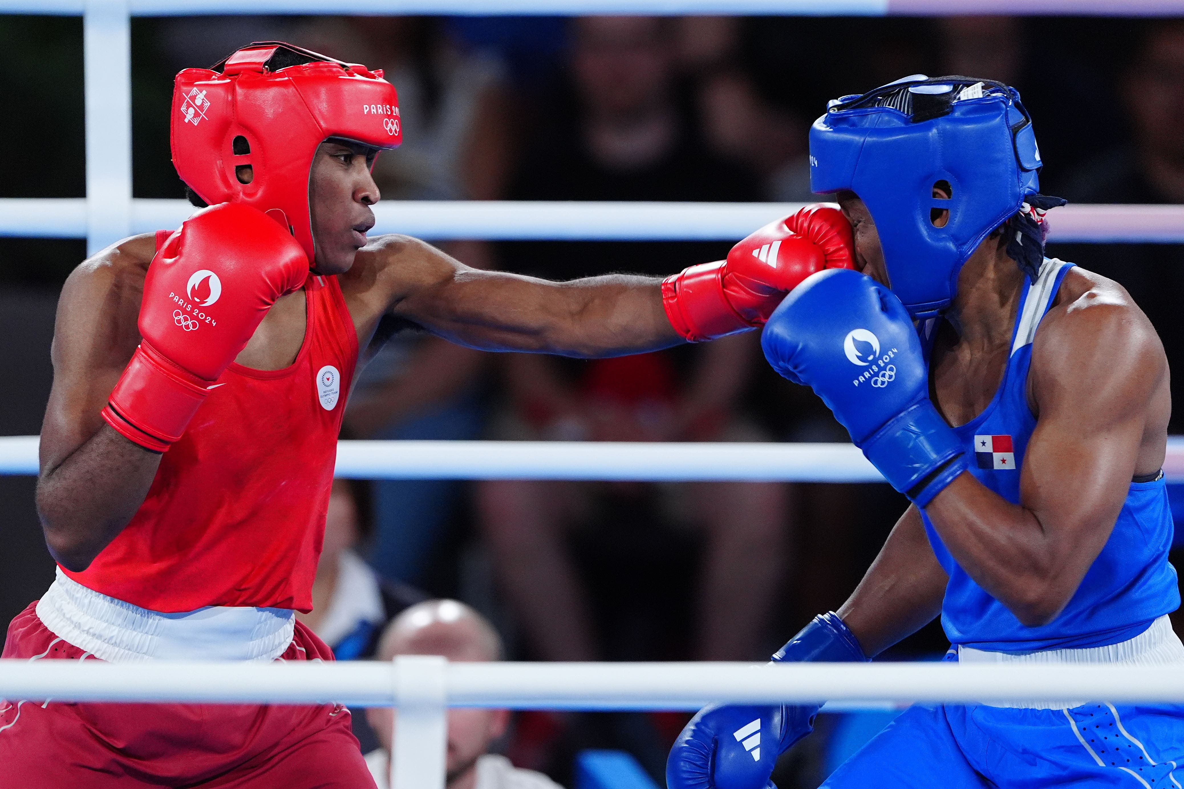 Cindy Ngamba, left, had to settle for bronze after defeat to Atheyna Bylon (Peter Byrne/PA)