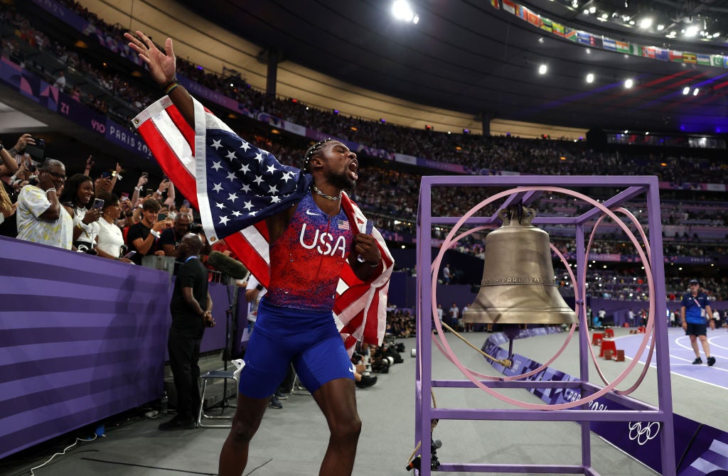 Athletes get to ring the bell if they win their respective events in athletics