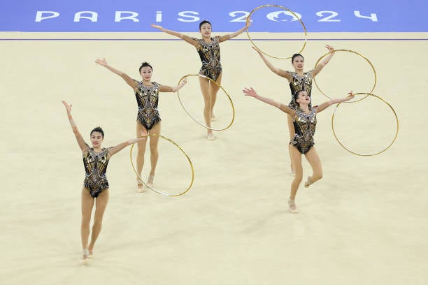 Chinese gymnasts compete at the Olympics in Paris