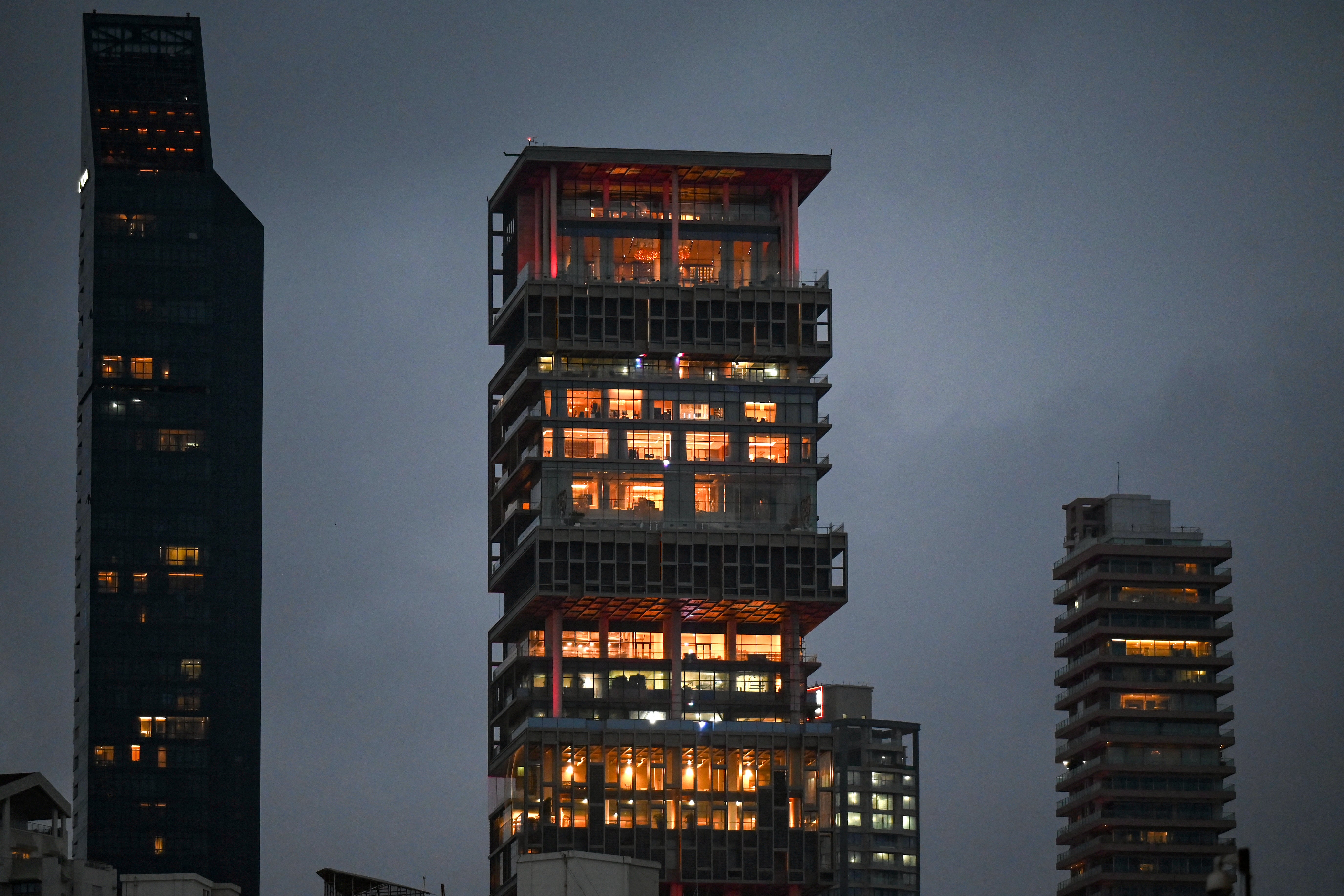 Antilia, the 27-storey private building that is the Ambanis’ residence in Mumbai