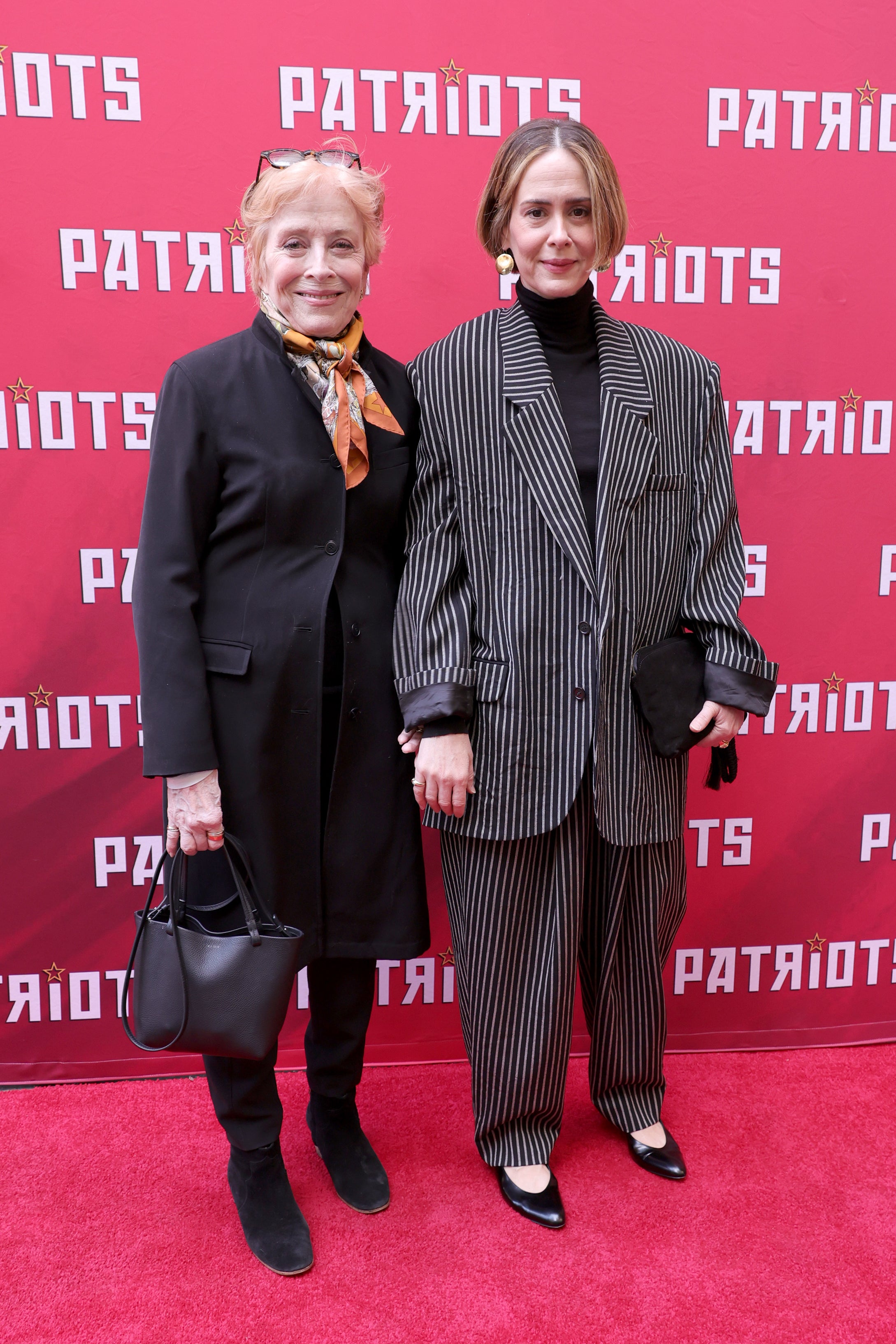 Holland Taylor and Sarah Paulson attend the "Patriots" Broadway Opening