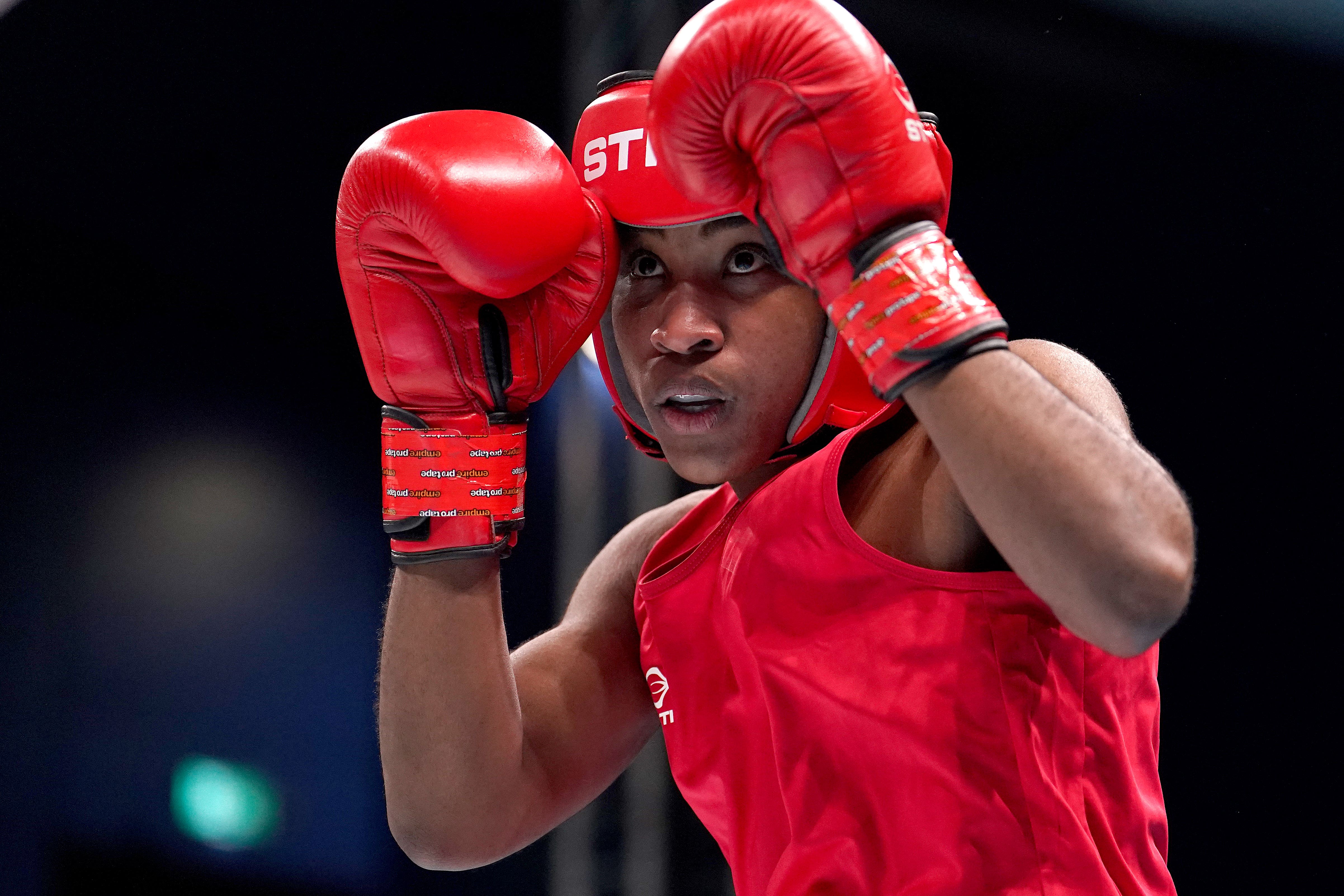 Cindy Ngamba, UK-based boxer who competed with the Refugee Olympic Team, took home a bronze medal (Martin Rickett/PA)