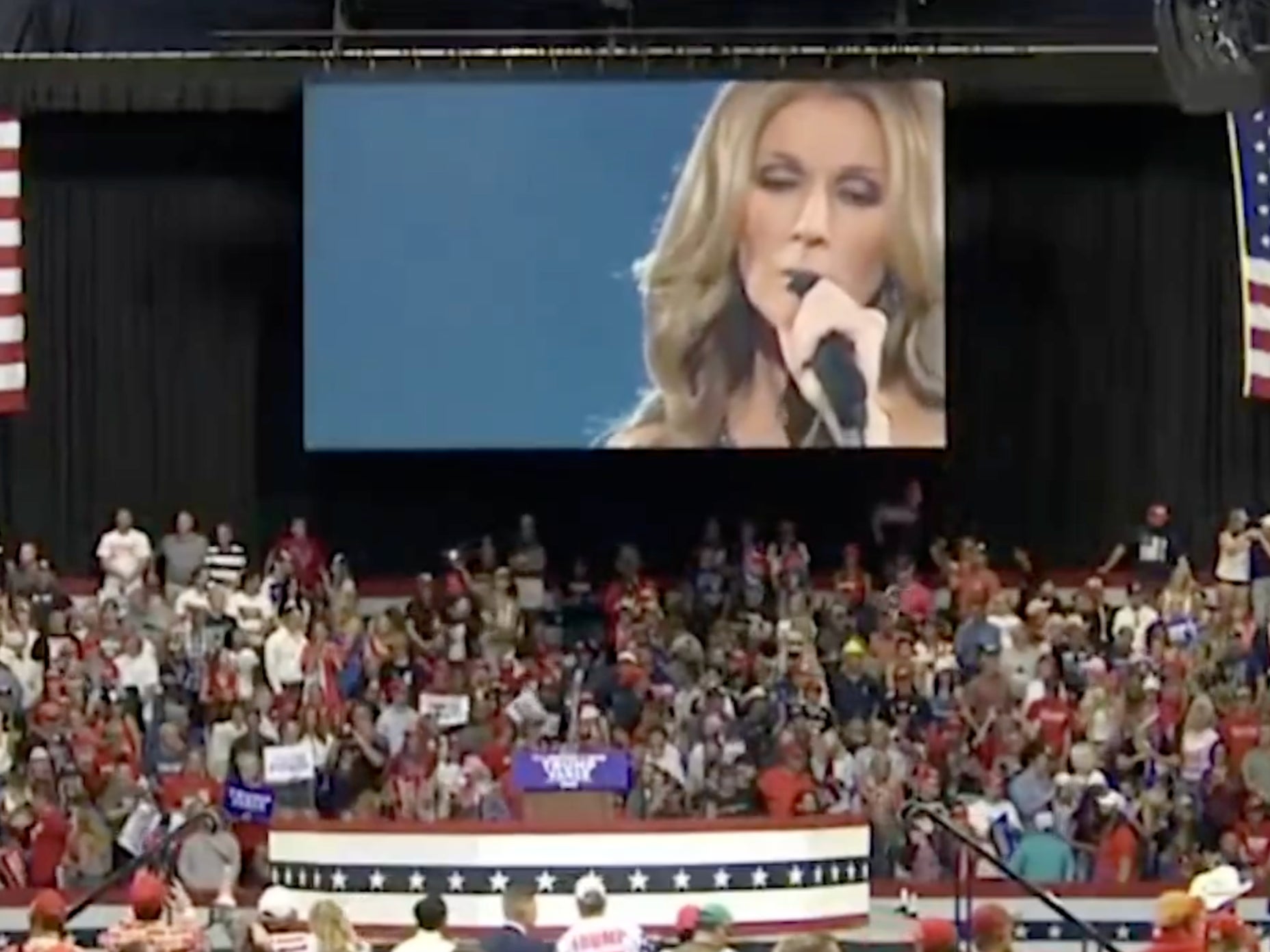 Donald Trump supporters watch on as Celine Dion’s ‘Titanic’ song is played at Montana rally. Now, the former president is being mocked for the song’s use.