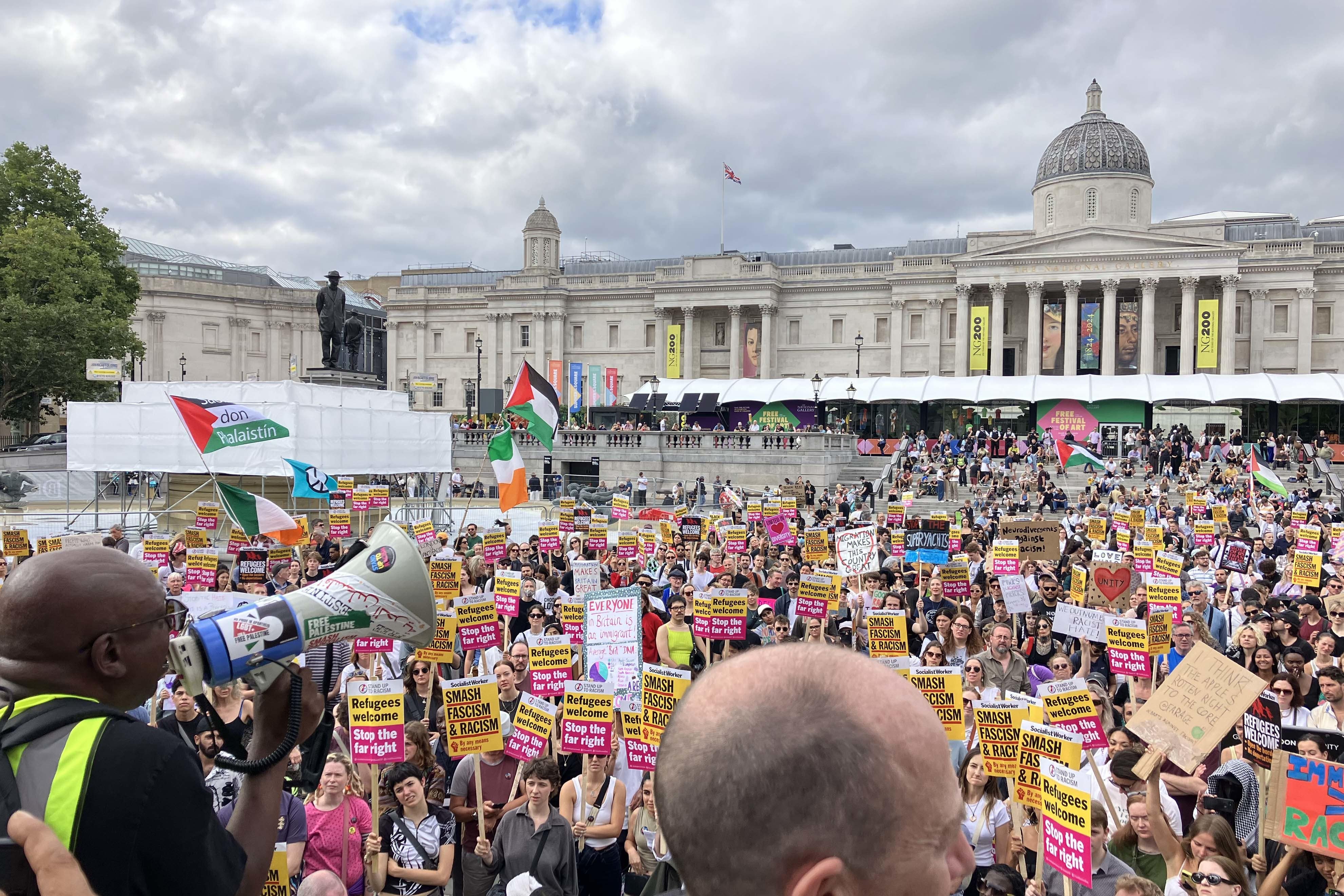 A Stand up to Racism protest in central London on Saturday