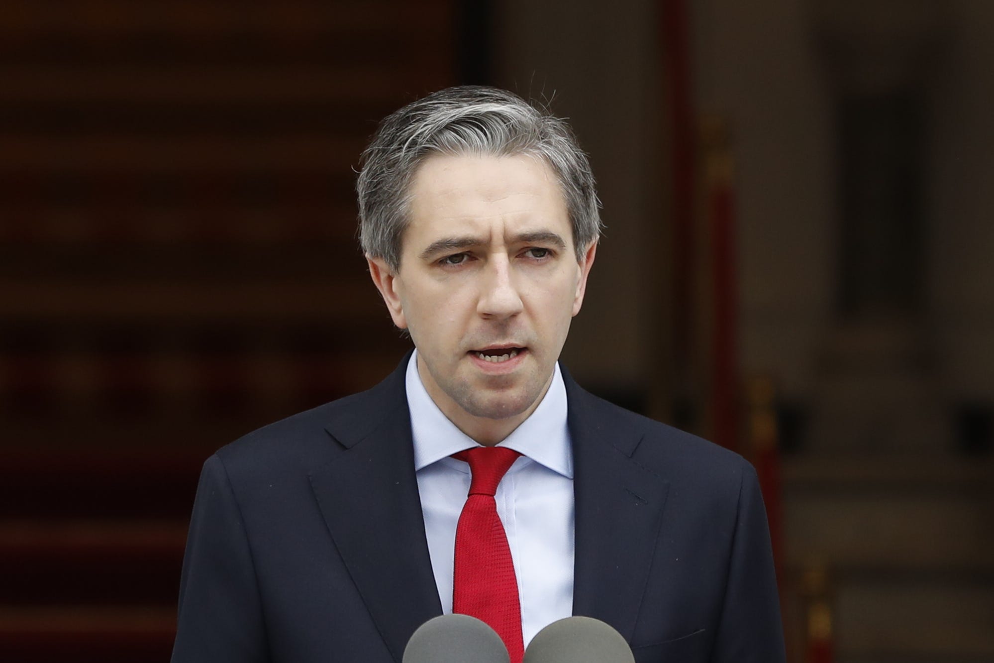 Taoiseach Simon Harris has said that this weekend brings the ‘grisly milestone’ of 40,000 deaths in Gaza ‘a step closer’, as he condemned an Israeli airstrike on a school-turned-shelter (Damien Storan/PA)