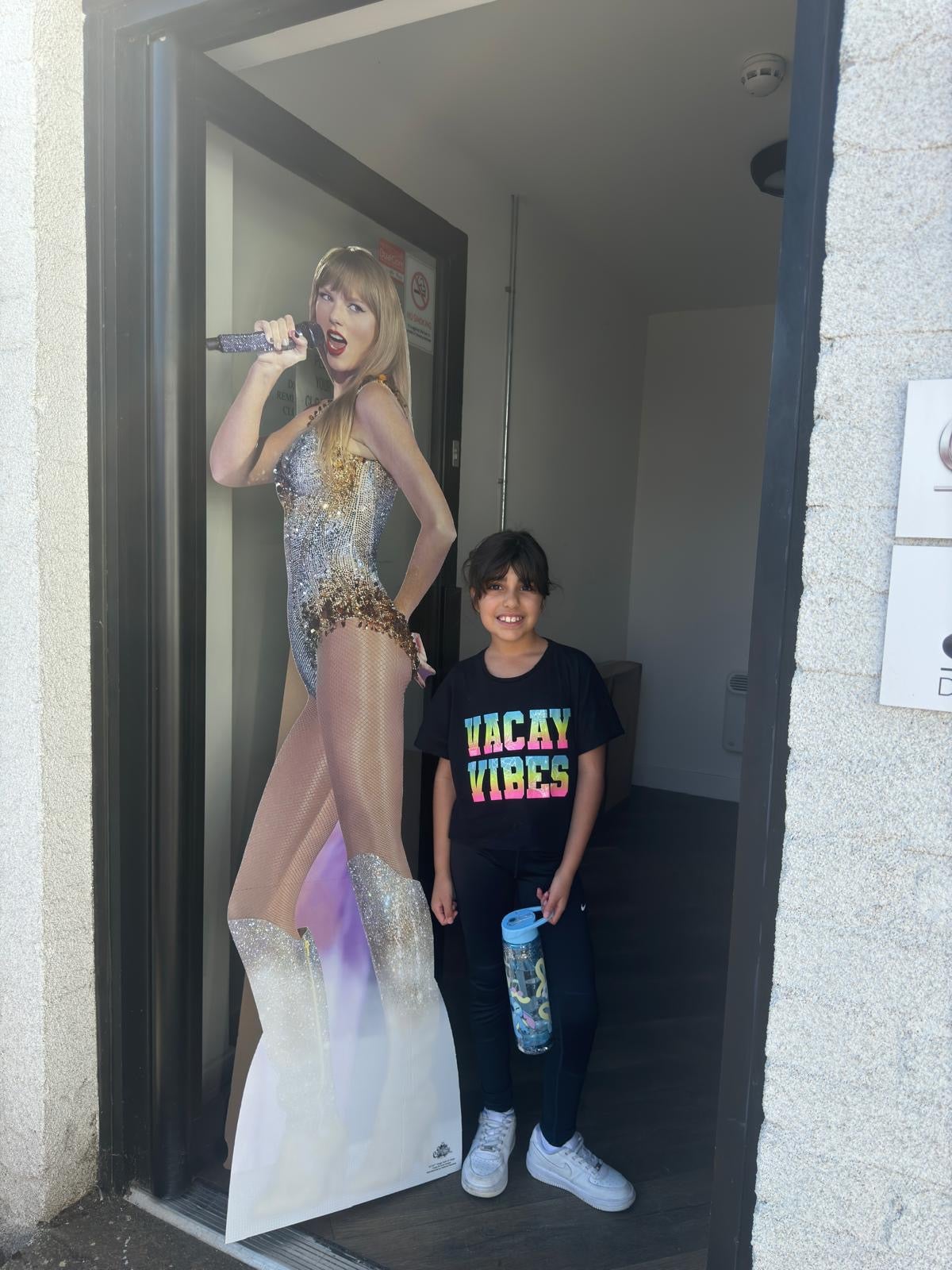 Alice on her into the Taylor Swift-themed dance class on 29 July