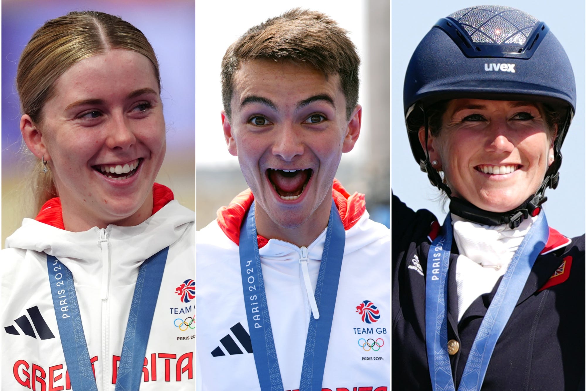 Emma Finucane, Alex Yee and Laura Collett contributed to Britain’s medal haul (David Davies/PA)