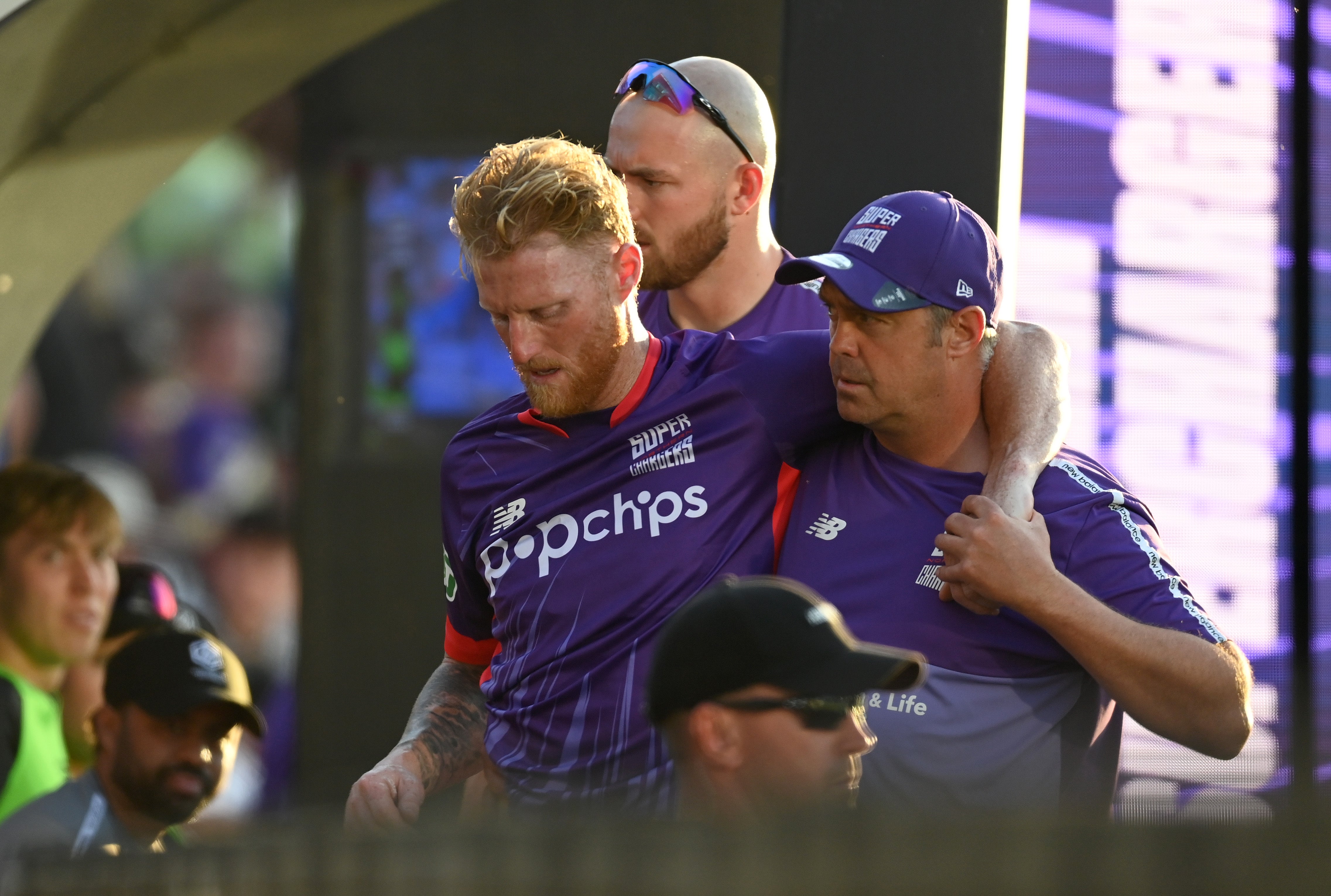 Ben Stokes sustained a hamstring injury playing in the Hundred on Sunday