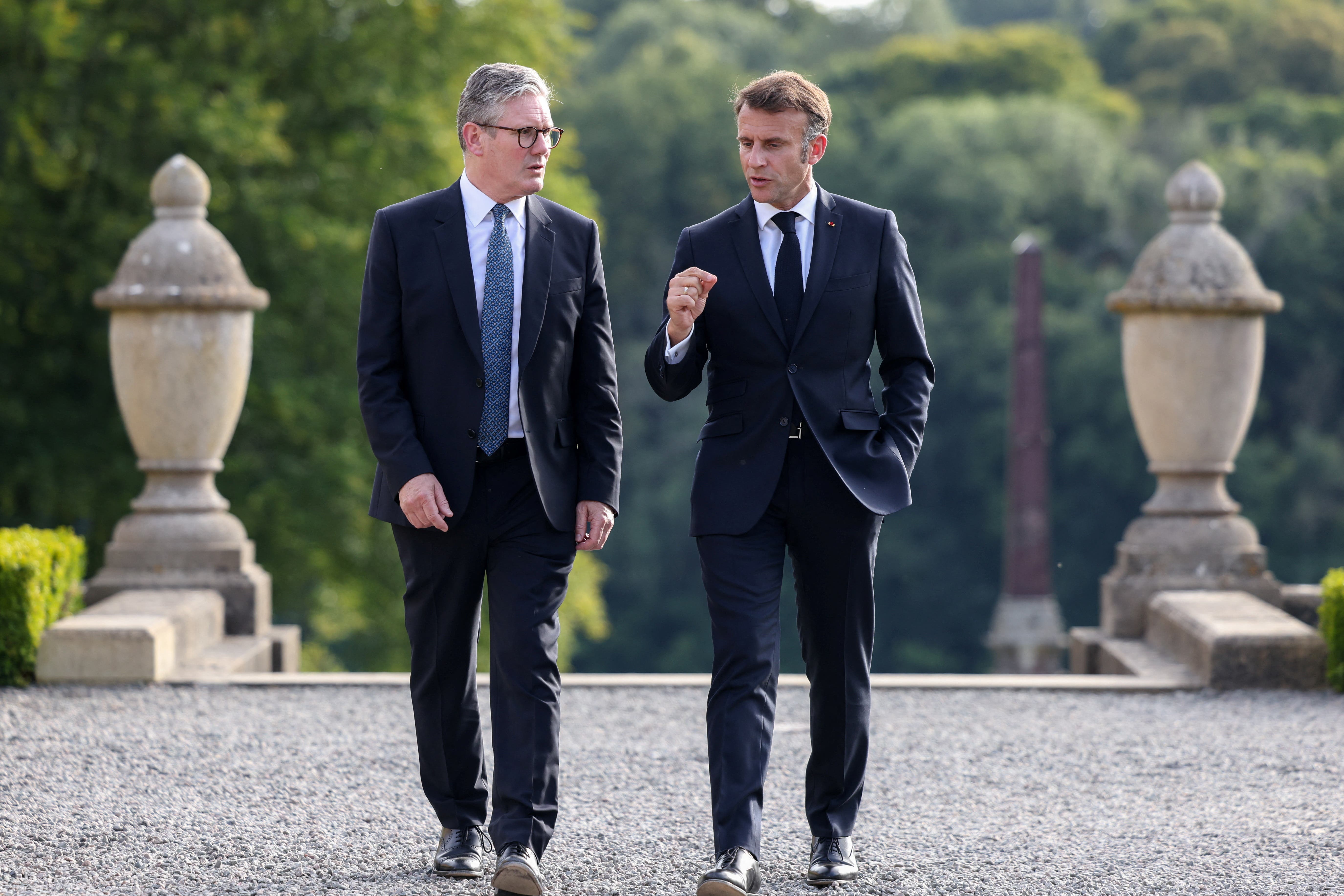 Prime Minister Sir Keir Starmer (left) and French president Emmanuel Macron, pictured in July at Blenheim Palace, Oxfordshire (Hollie Adams/PA)