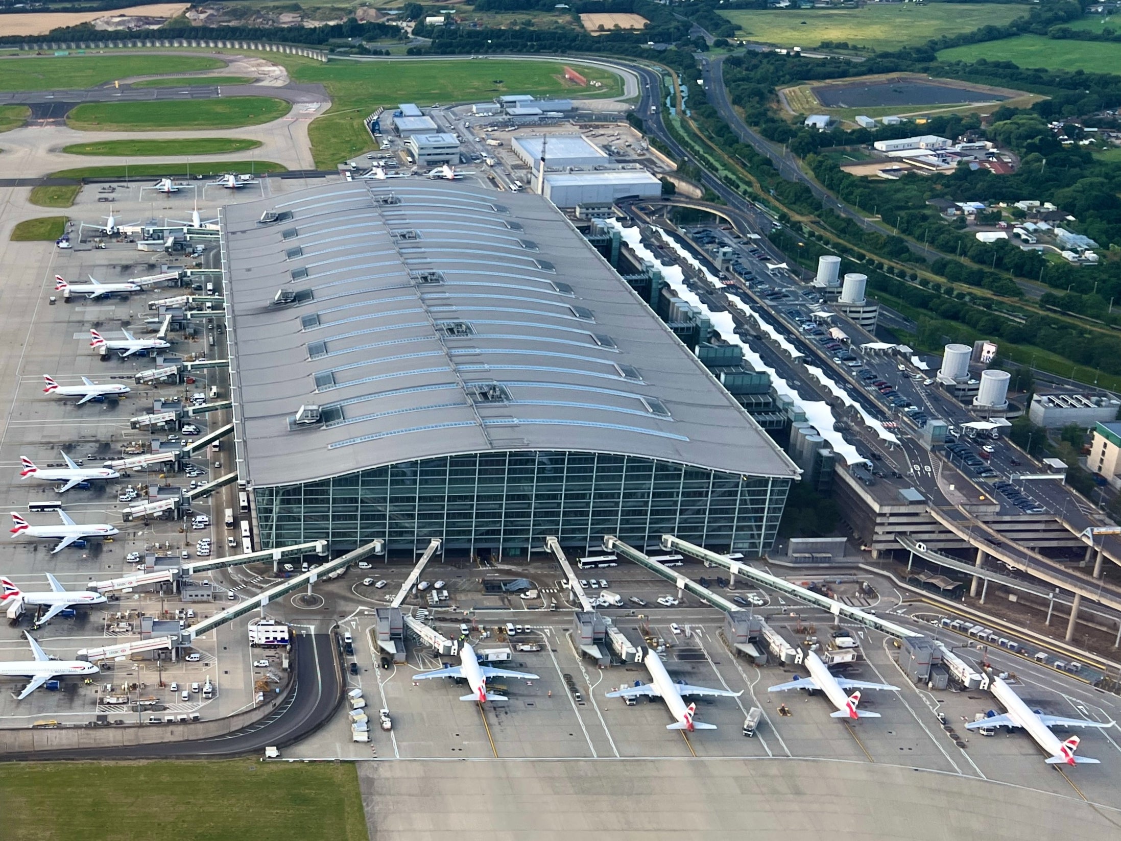 Record-breaking: London Heathrow Terminal 5 as seen from a departing British Airways aircraft