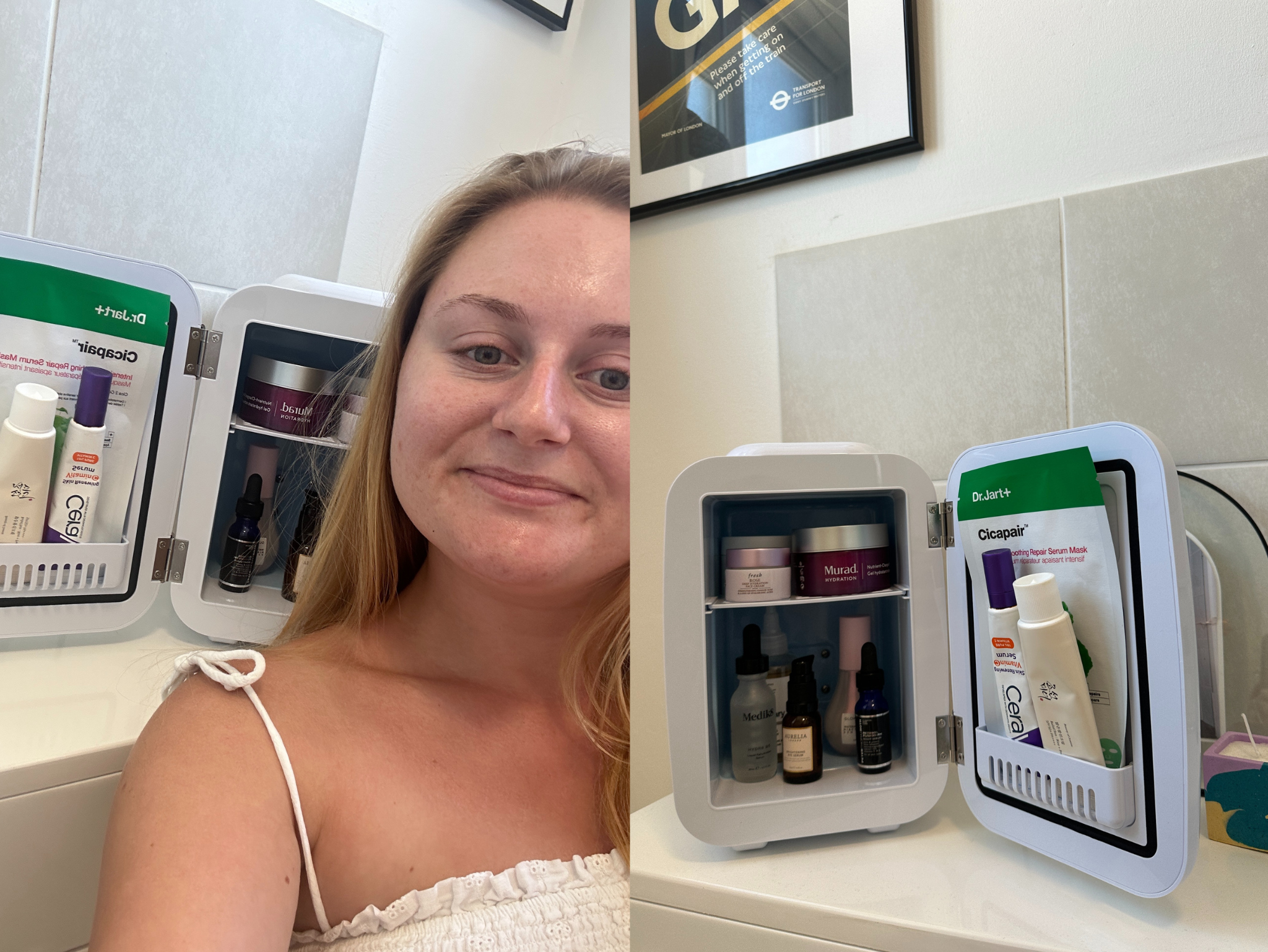 I put my full routine in the beauty fridge to see if I’d be converted