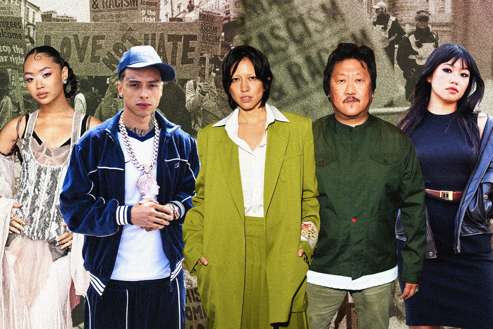 From left to right: Griff, Central Cee, Sonoya Mizuno, Benedict Wong, Beabadoobee